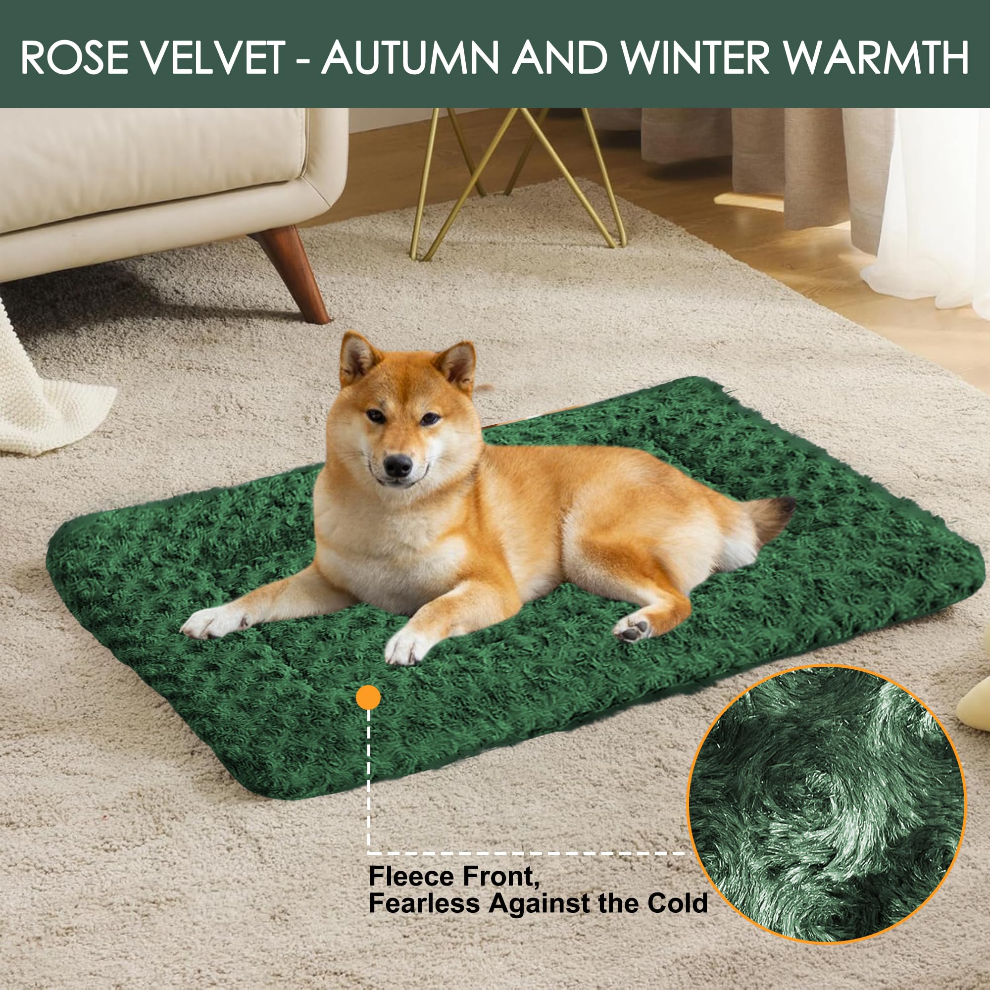 Dog Beds For Medium Dogs - Chew Proof, Plush Mats Designed For Crates & Kennels, Durable And Comfortable For Travel Or Home Use,