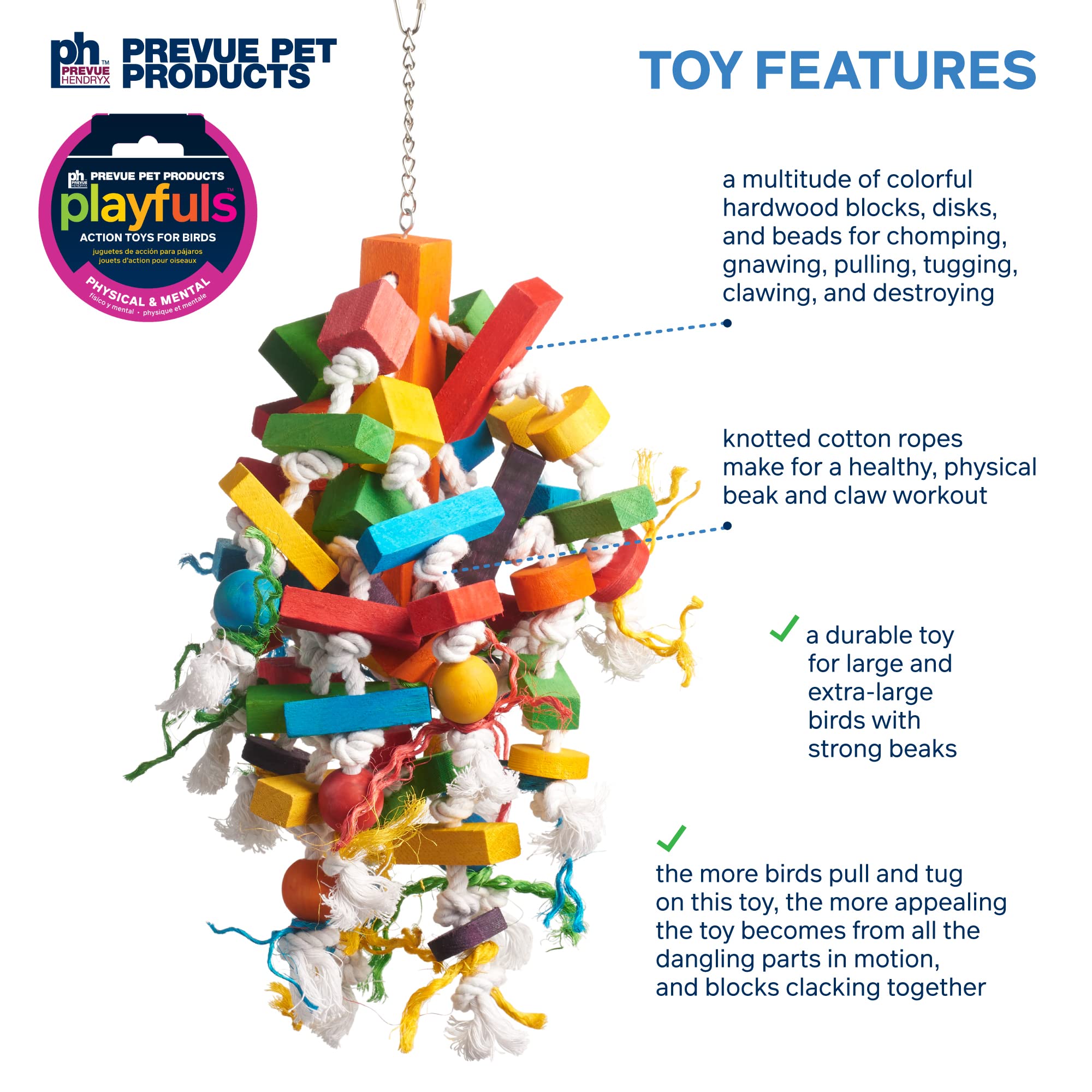 Prevue Pet Products Physical & Mental Bodacious Bites Wizard Bird Toy 60962