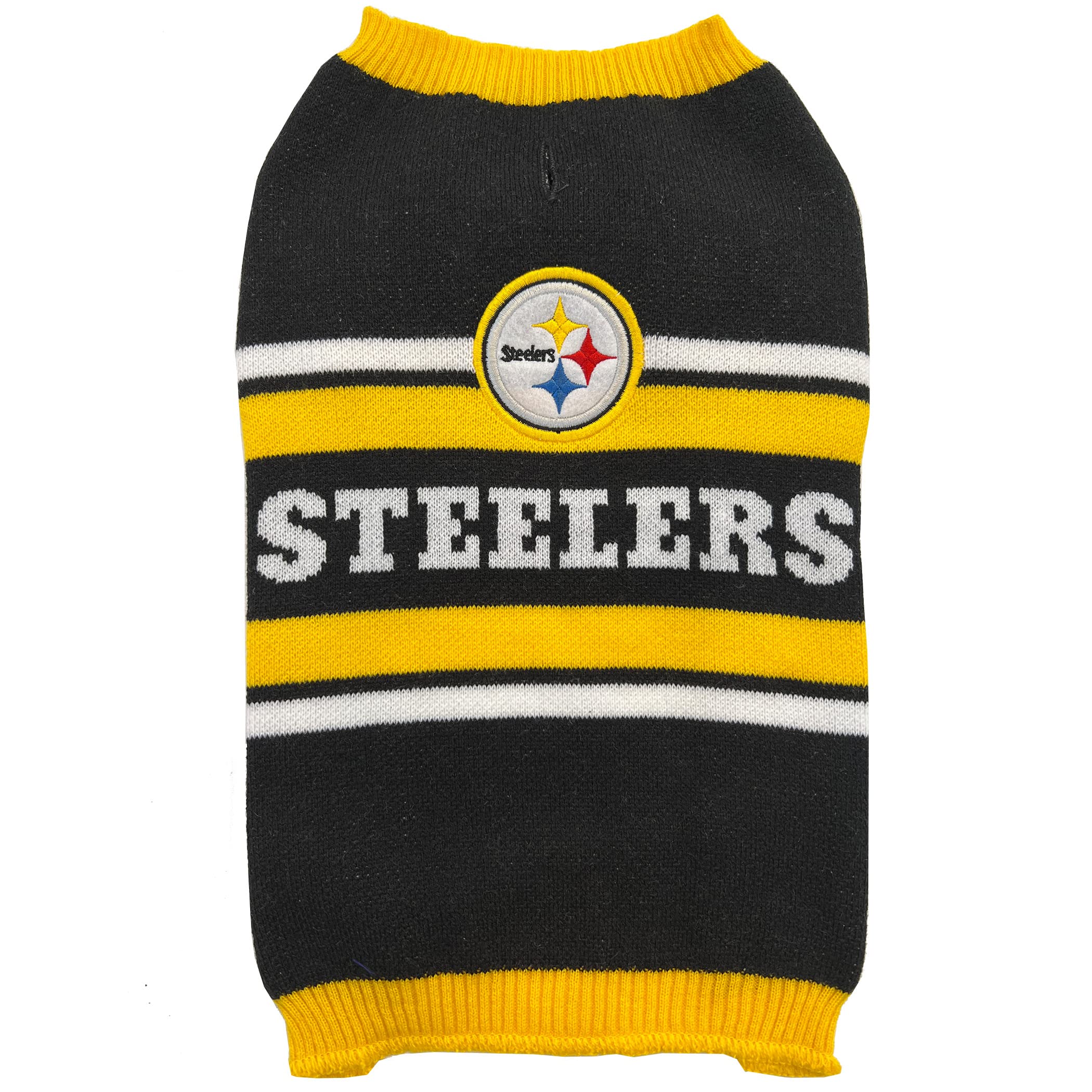 Pets First Nfl Pittsburgh Steelers Dog Sweater, Size Medium. Warm And Cozy Knit Pet Sweater With Nfl Team Logo, Best Puppy Sweat