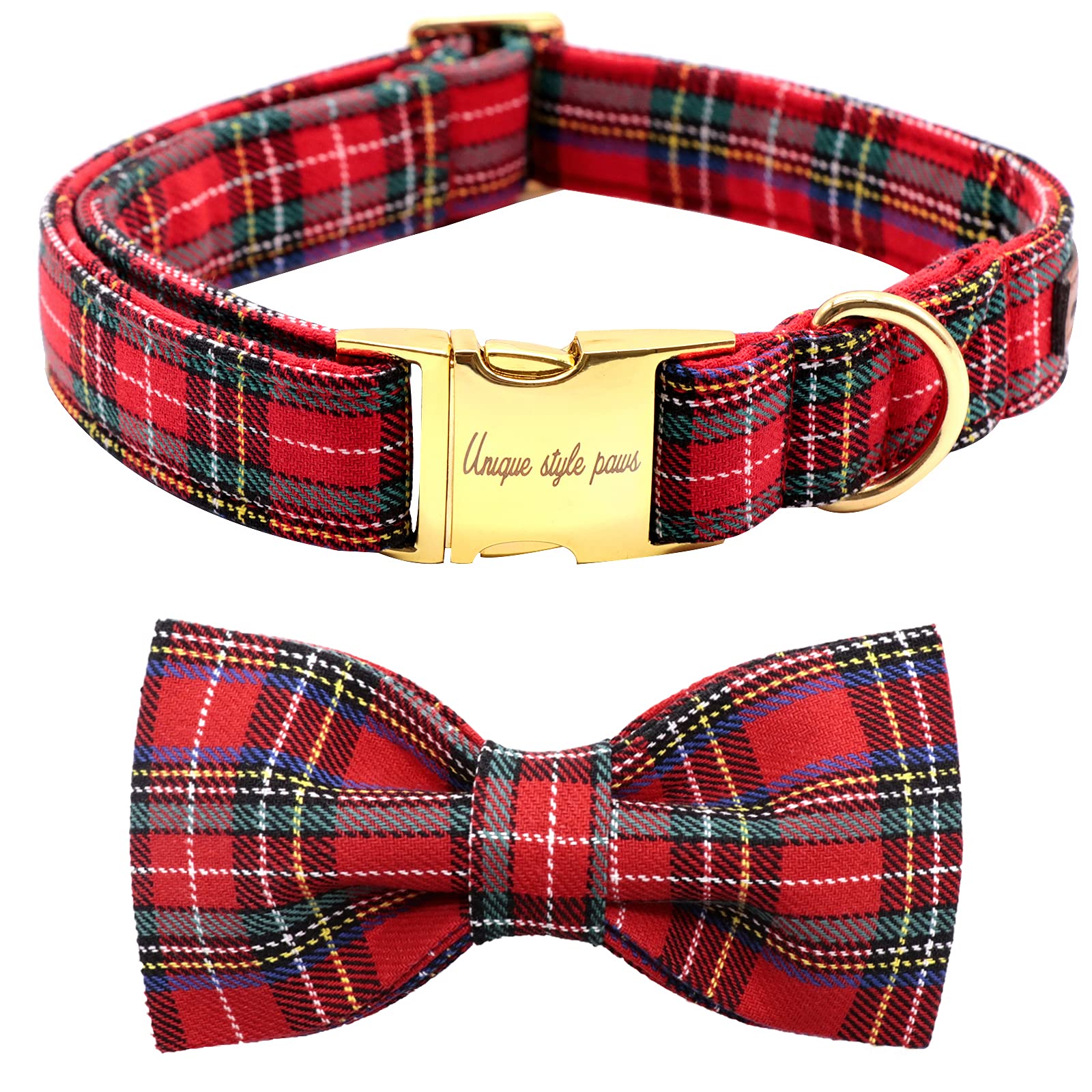 Unique Style Paws Christmas Dog Collar Bow Tie Collar Adjustable Collars For Dogs Small Medium Large