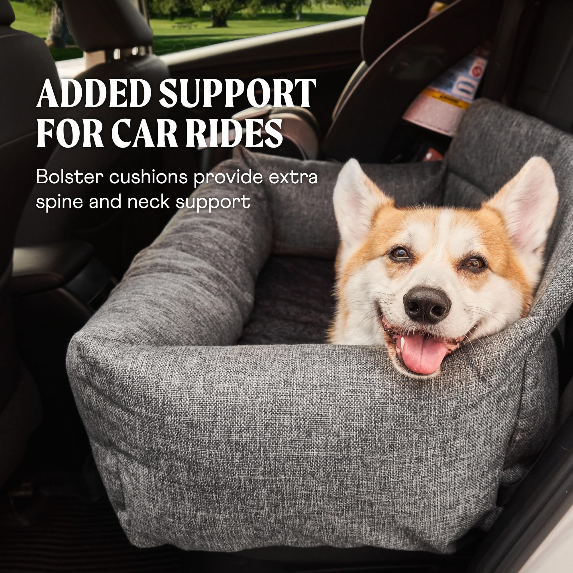 Paw Brands Dog Car Full Backseat Bed - Memory Foam Pet Travel Bed For Back Seat