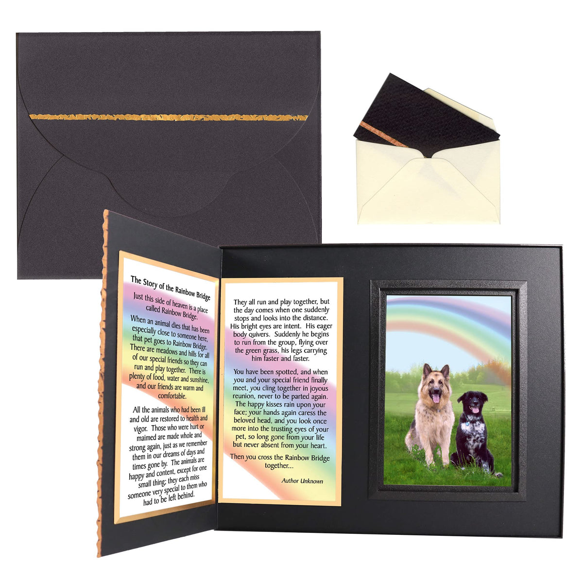 Expressly Yours! Photo Expressions Pet Lover Remembrance Gift Rainbow Bridge Poem Pet Memorial Picture Frame Keepsake And Sympathy Gift Package, Black With Copper Foil Accents (Black)