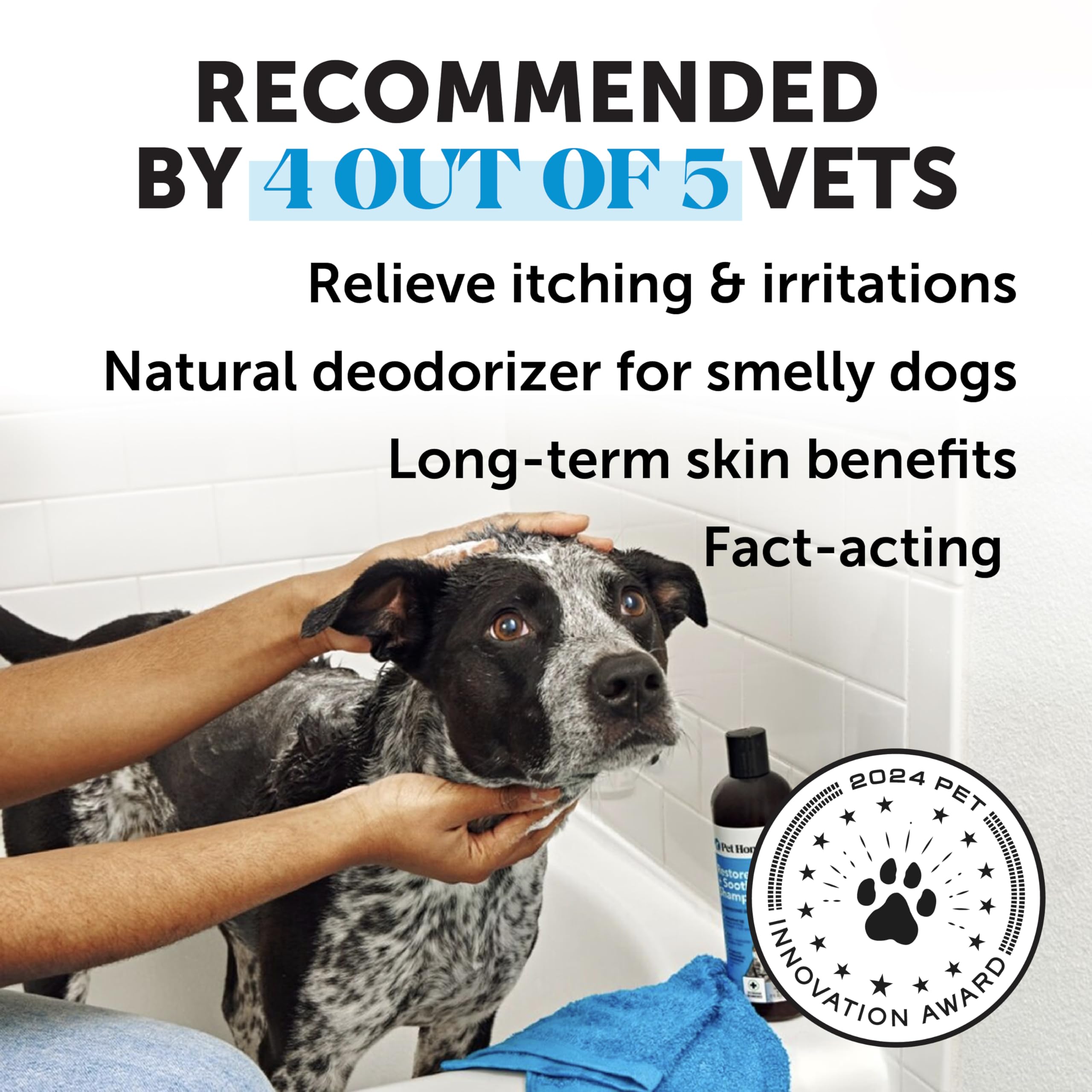 Restore + Soothe Shampoo For Sensitive Skin For Dogs & Cats - Dog Skin And Coat Supplement - Soothes Itching, Irritation And Hot