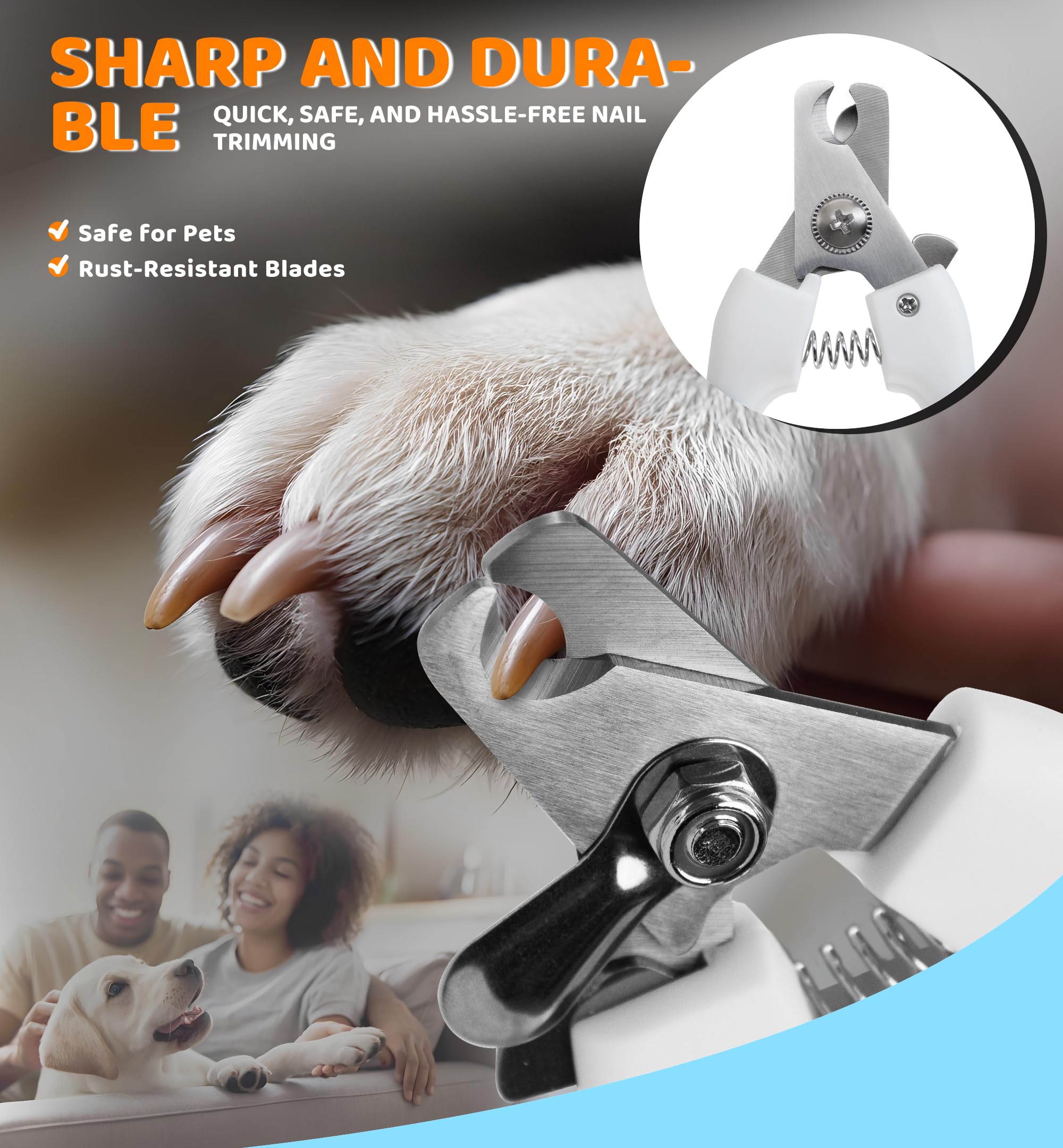 Iptpas Pet Nail Clippers And Trimmers For Dogs And Cats, Professional Grooming Tool With Safety Guard, Sharp Blades, Free Nail F