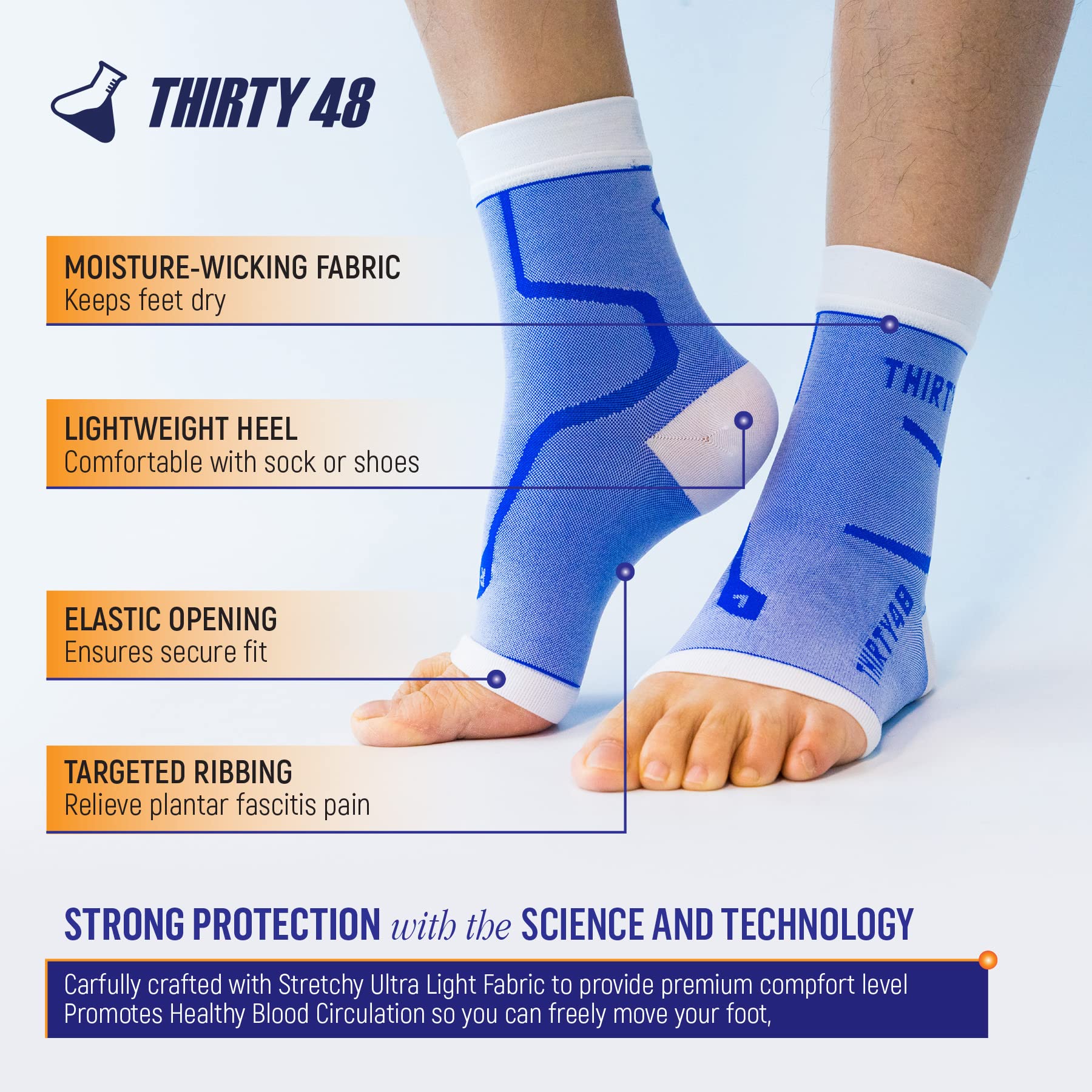Thirty48 Plantar Fasciitis Socks, 20-30 mmHg Compression, Medium, Pink, Model FC2PKG, Relieves Arch Pain & Foot Swelling