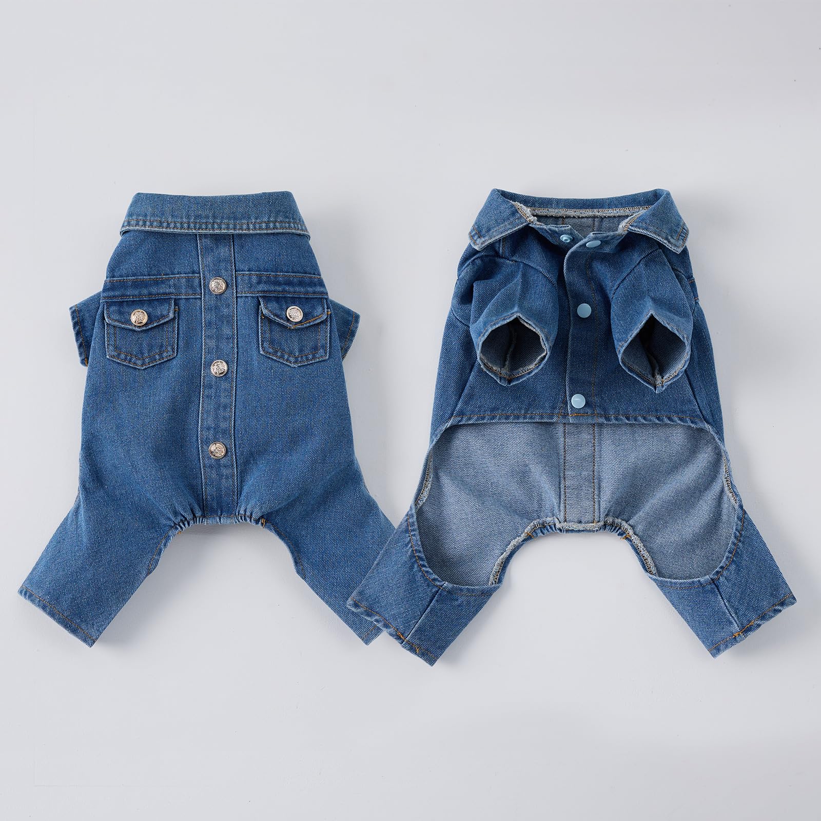 Fashion Denim Dog Overalls Onesie, Suitable For Small To Medium-Sized Dogs To Wear All Year Round, Machine Washable (Xx-Large)