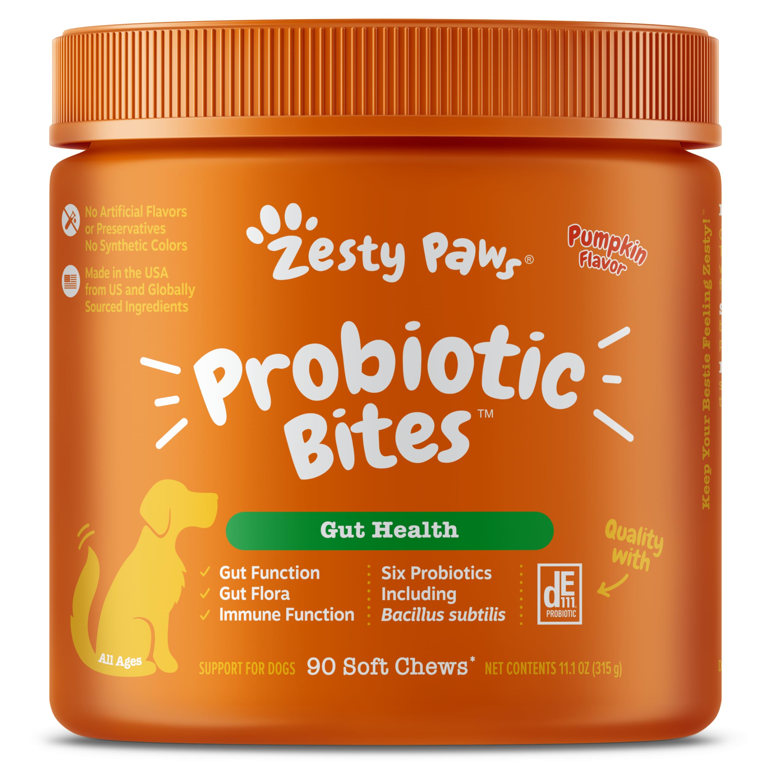 Zesty Paws Probiotics for Dogs - Digestive Enzymes for Gut Flora, Digestive Health, Diarrhea & Bowel Support - Clinically Studie