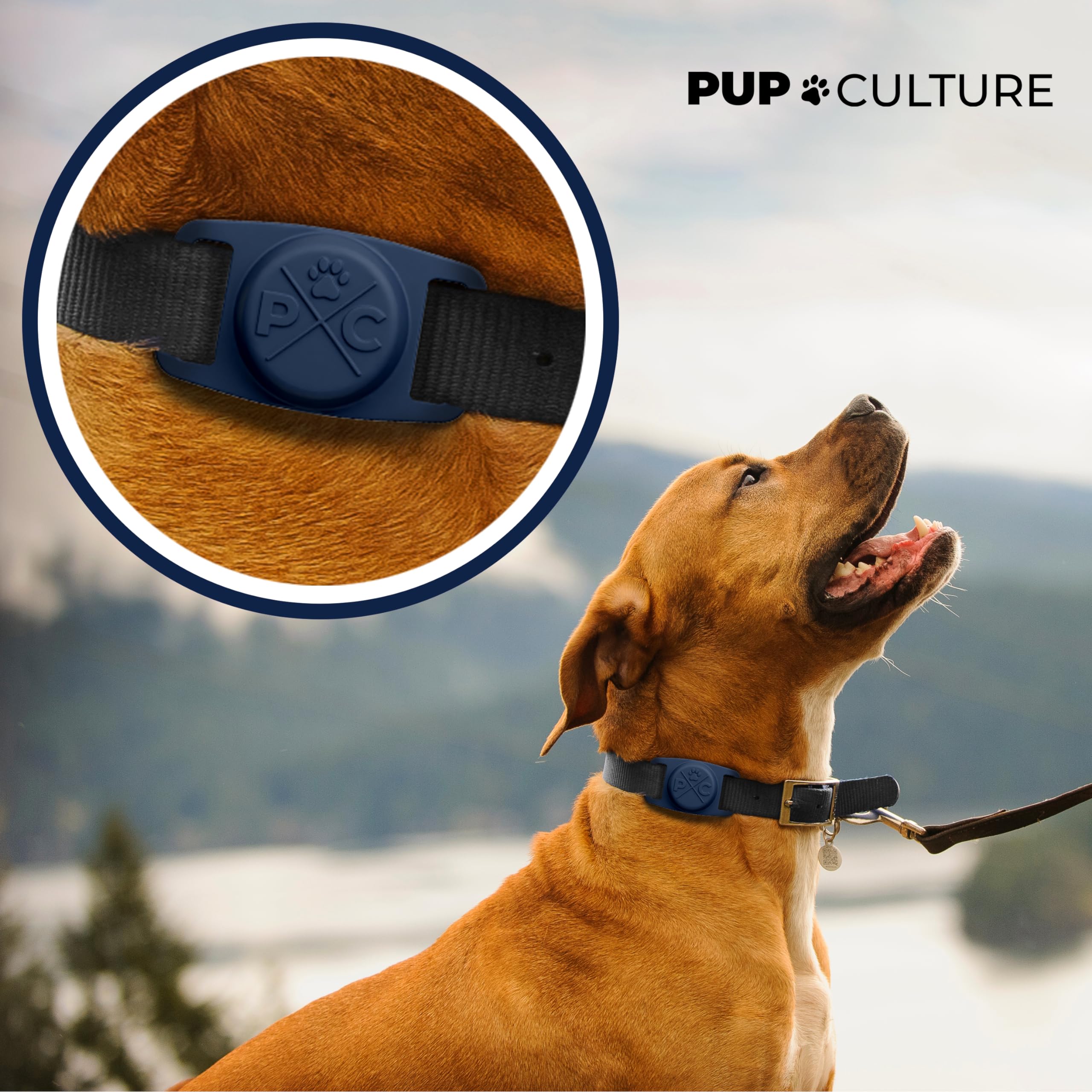 Pup Culture (2 Pack) Airtag Dog Collar Holder - Durable And Protective Dog Collar Airtag Holder- Track Your Pet Using Apple Airt