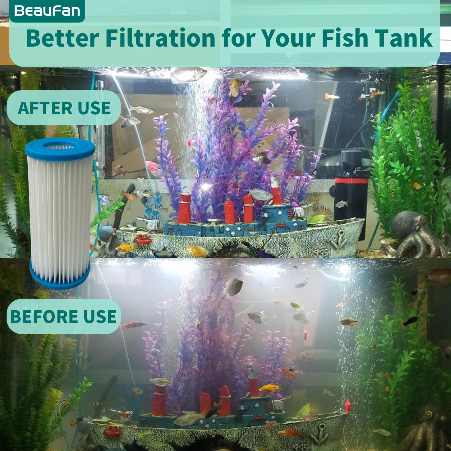 2 Pack Micron Cartridge Compatible With Magnum Canister Filters & Polishing Internal Canister Filter Ml90770, Compare To Part# P