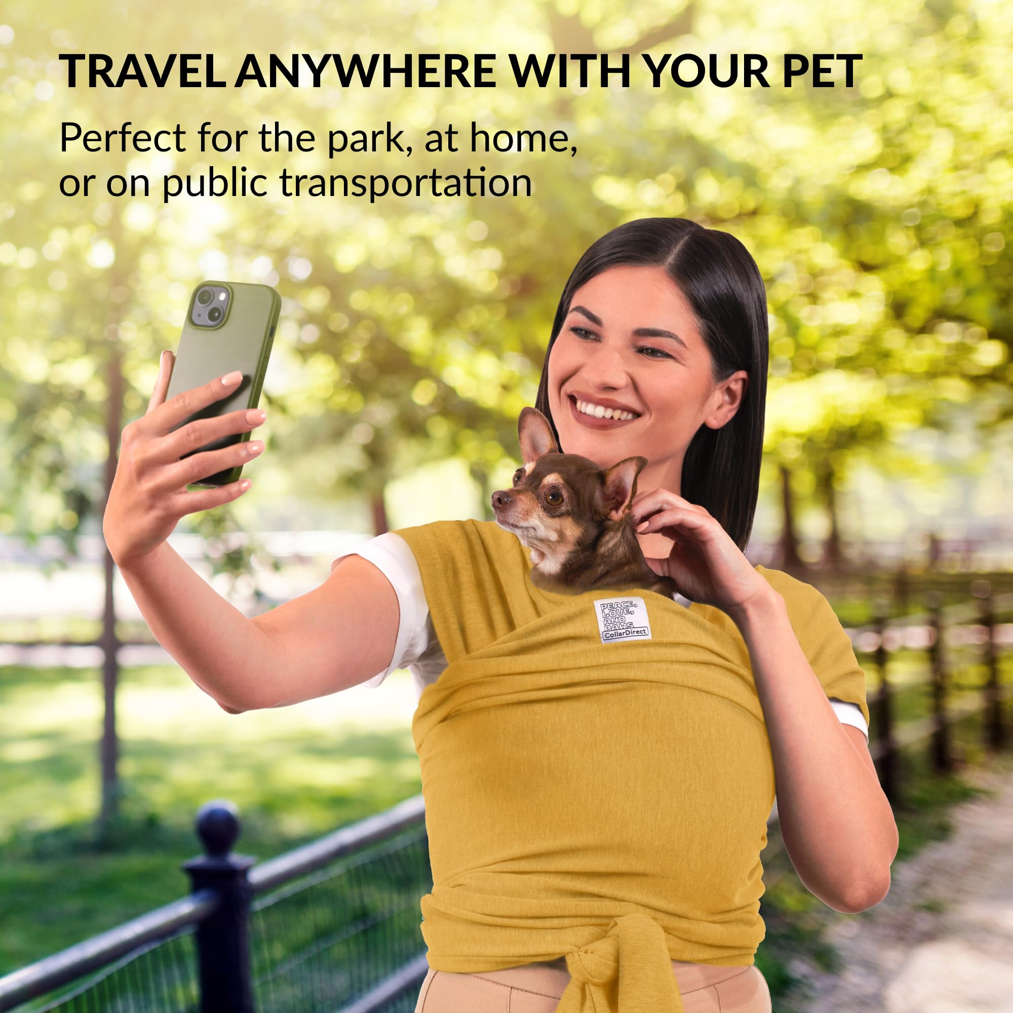 Dog Sling Carrier For Small Dogs - Anti-Anxiety Cat Sling, Puppy Pouch - Pet Sling In Gray Black Blue Green Pink Yellow (Yellow,