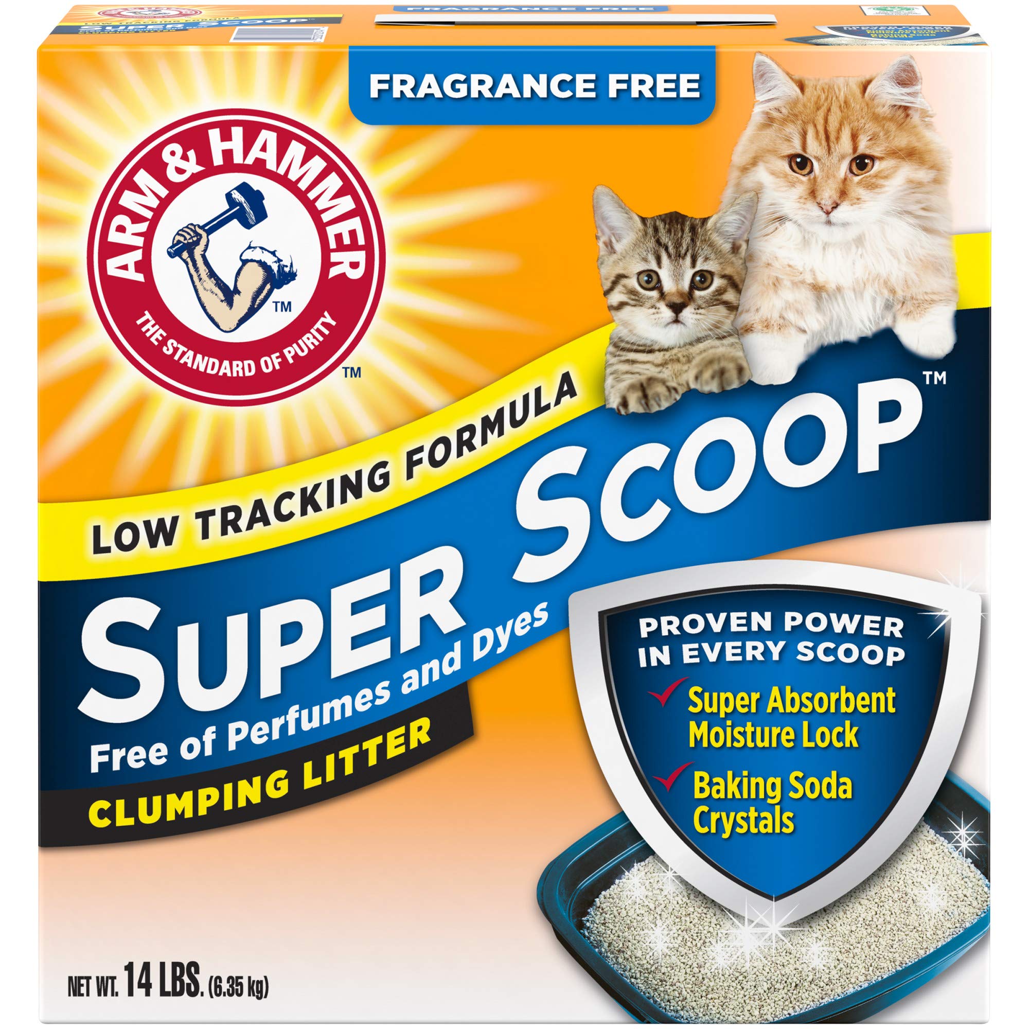 Arm & Hammer Super Scoop Clumping Cat Litter, Fragrance Free 40Lb