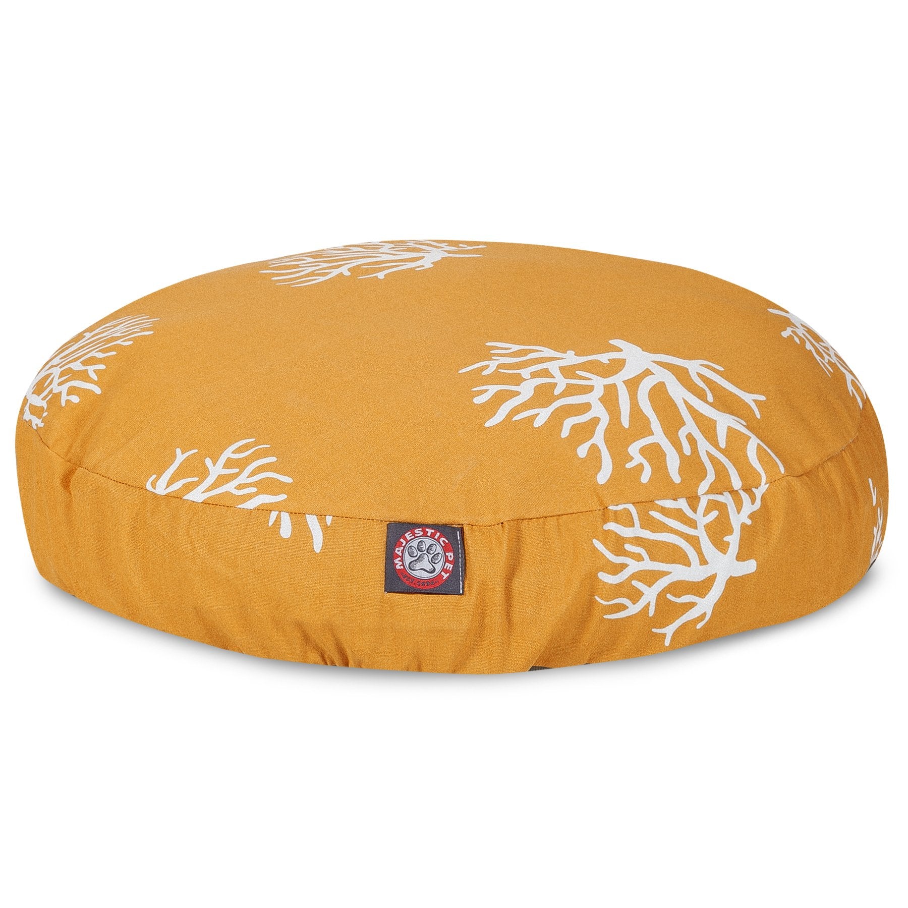 Yellow Coral Small Round Indoor Outdoor Pet Dog Bed With Removable Washable Cover By Majestic Pet Products