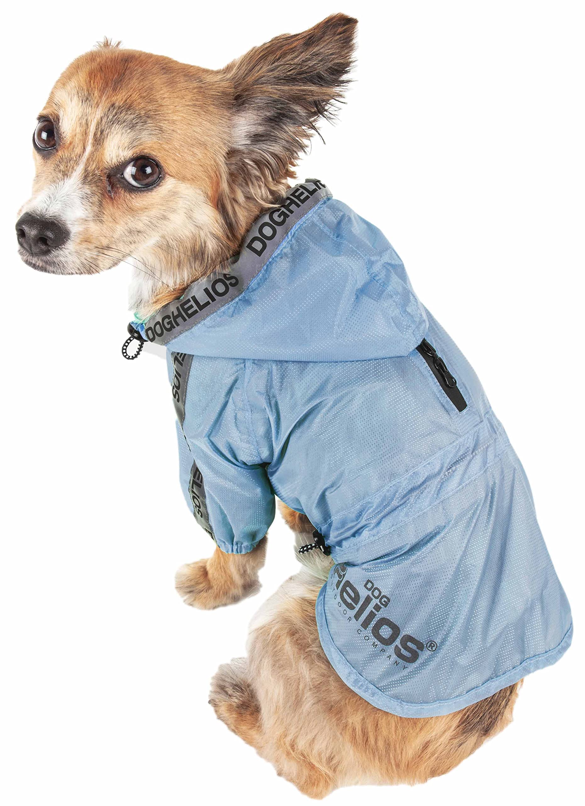 Dog Helios Torrential Shield Adjustable and Waterproof Dog Raincoat Poncho, MD, Blue