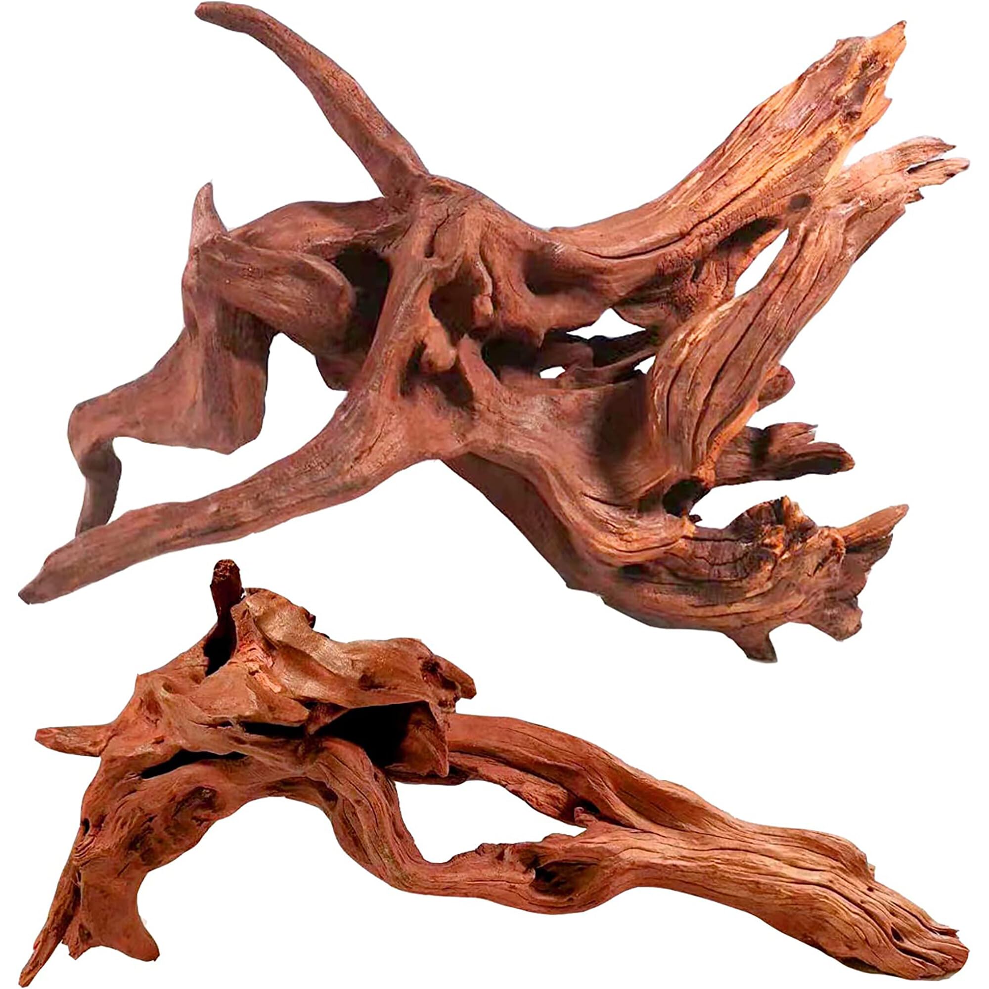 Wdefun Natural Driftwood For Aquarium Decor, 2-Piece 10''-14'' Large Driftwood For Decorations On Fish Tank, Reptiles Bearded Dragon Accessories Or Air Plants