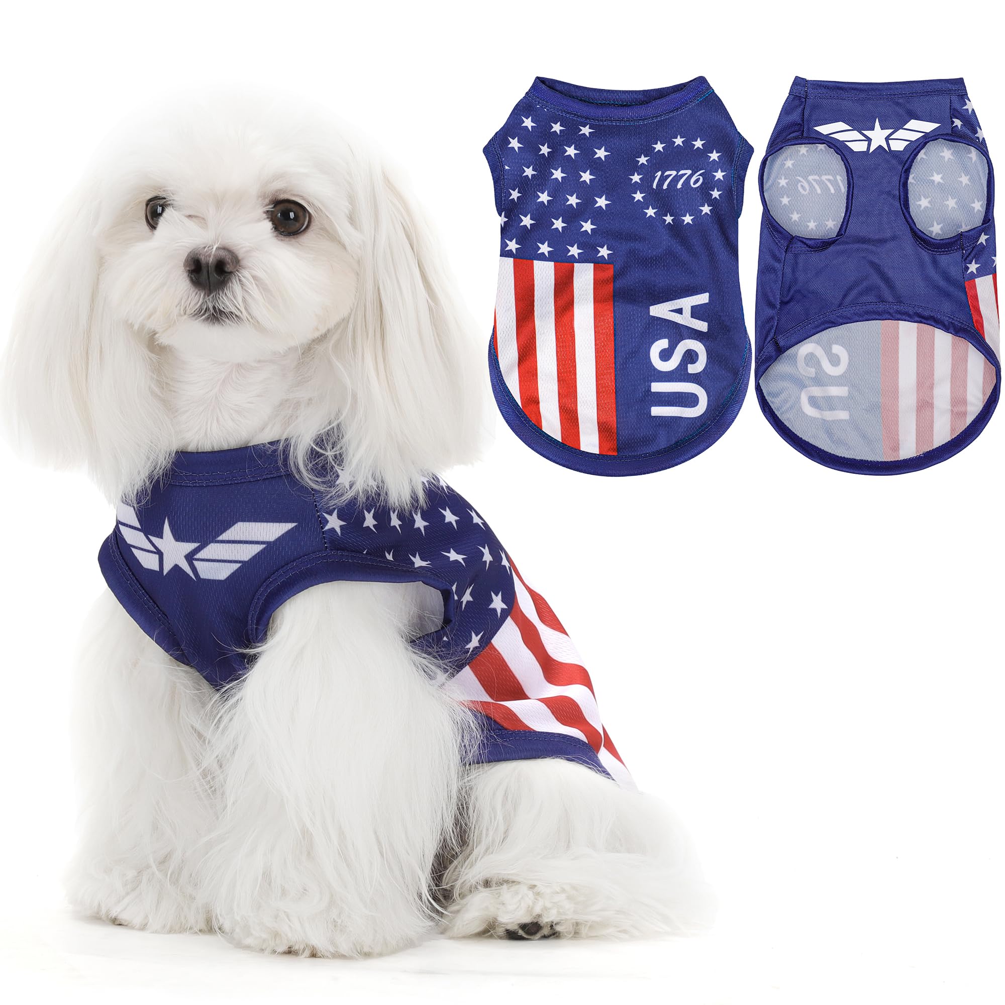 American Flag Inspired Dog Vest: Perfect Dog Shirt, Ideal Tank Top For Everyday Wear, Independence Day Celebrations Quality Mate