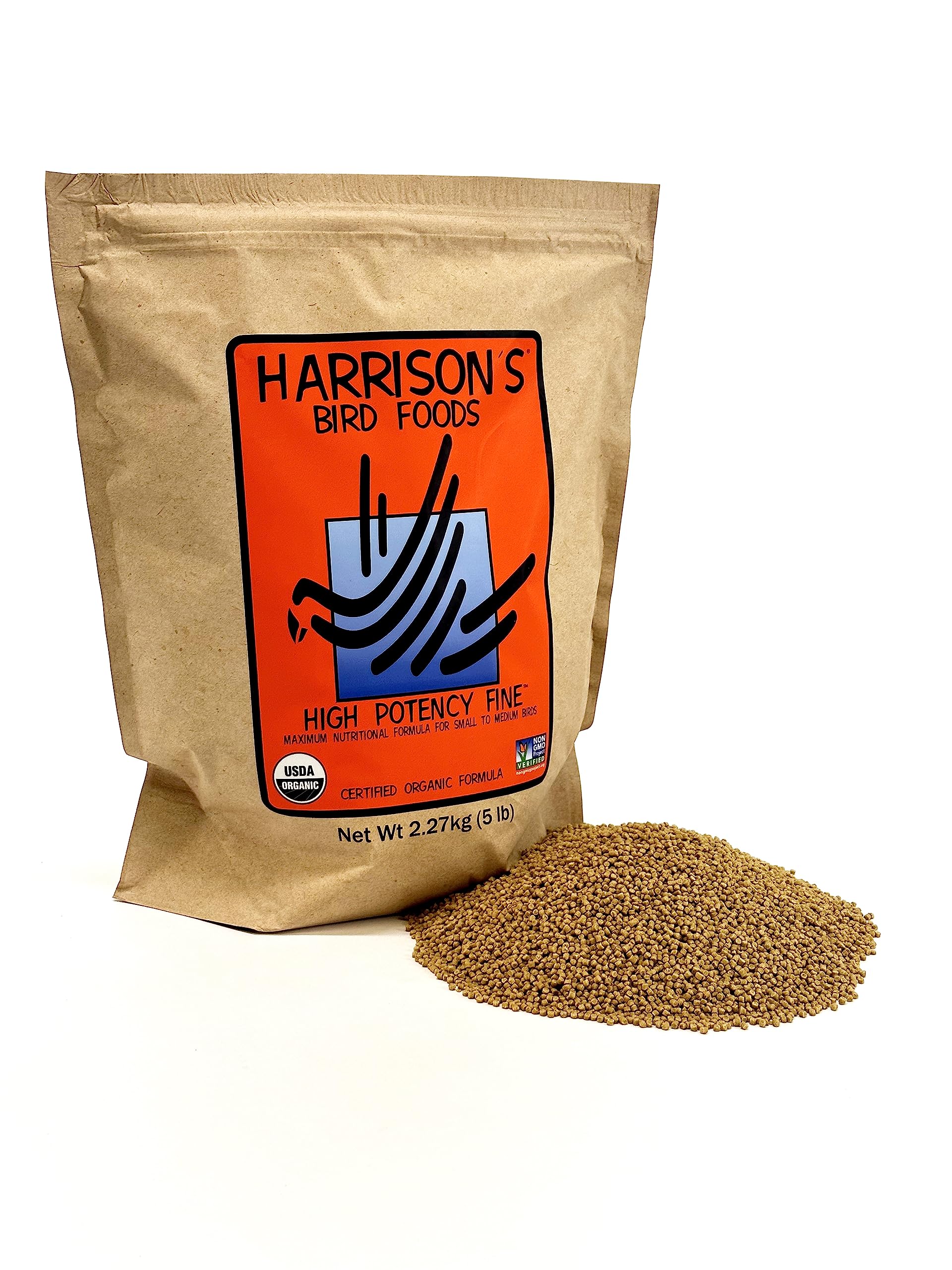 Harrisons Bird Foods High Potency Fine 5lb Certified Organic Non-GMO Formula