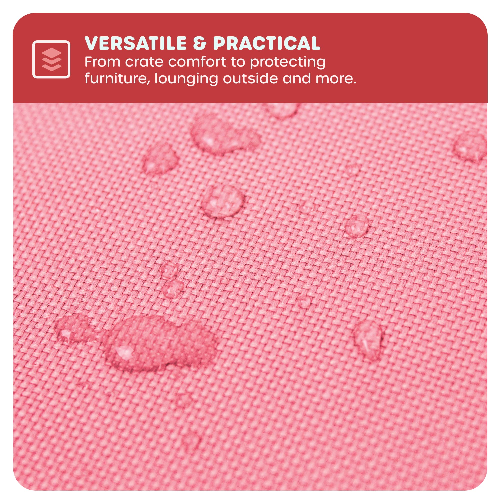 Downtown Pet Supply Dog Crate Pad, X-Large, 42 X 27, Dark And Light Pink, Waterproof, Ripstop Nylon Fabric, Chew Proof, Machine