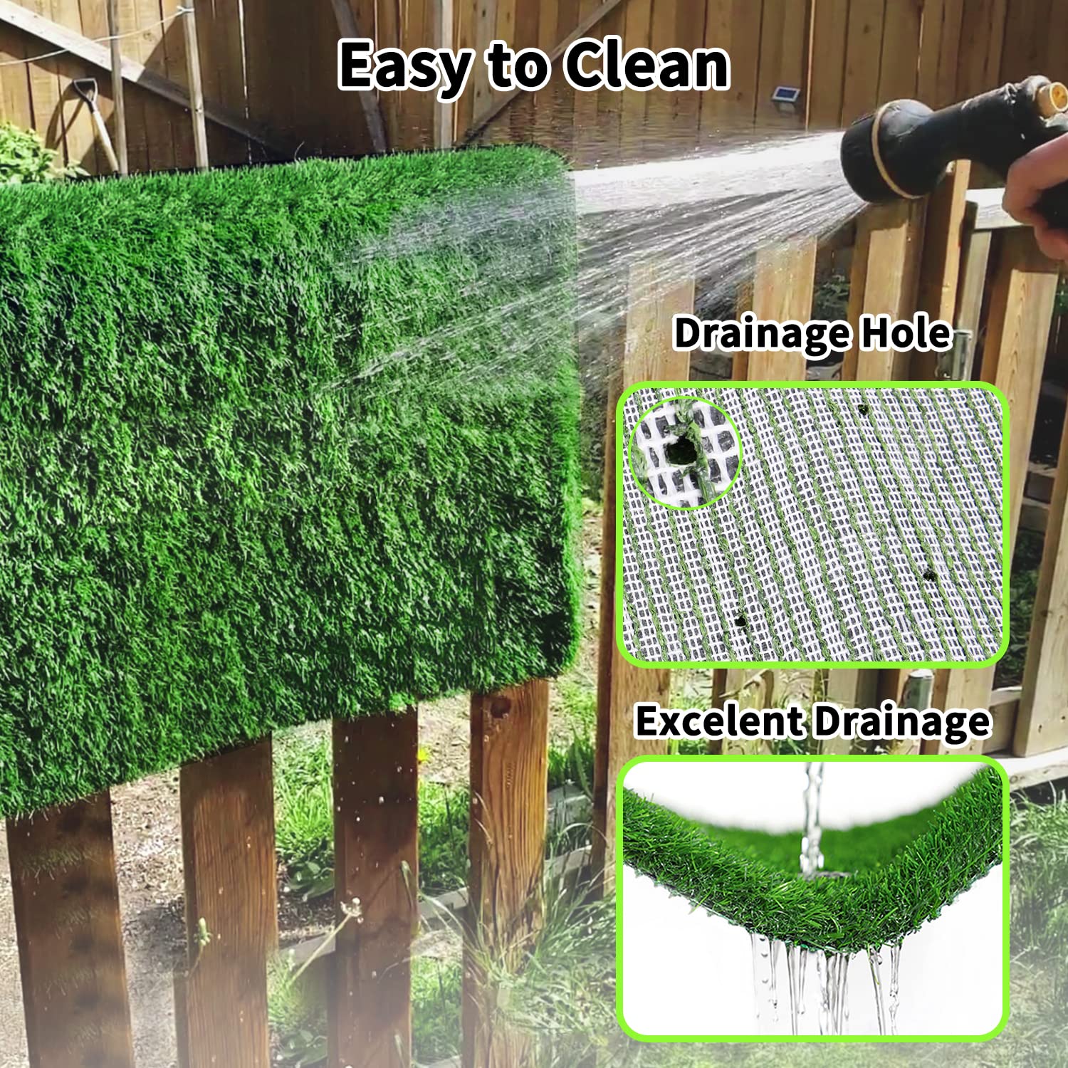 Grass Pad For Dogs 51.2 X 31.5 Inches, Strong Absorbency Soft Artificial Grass For Pets Potty Training, Easy To Clean Fake Grass