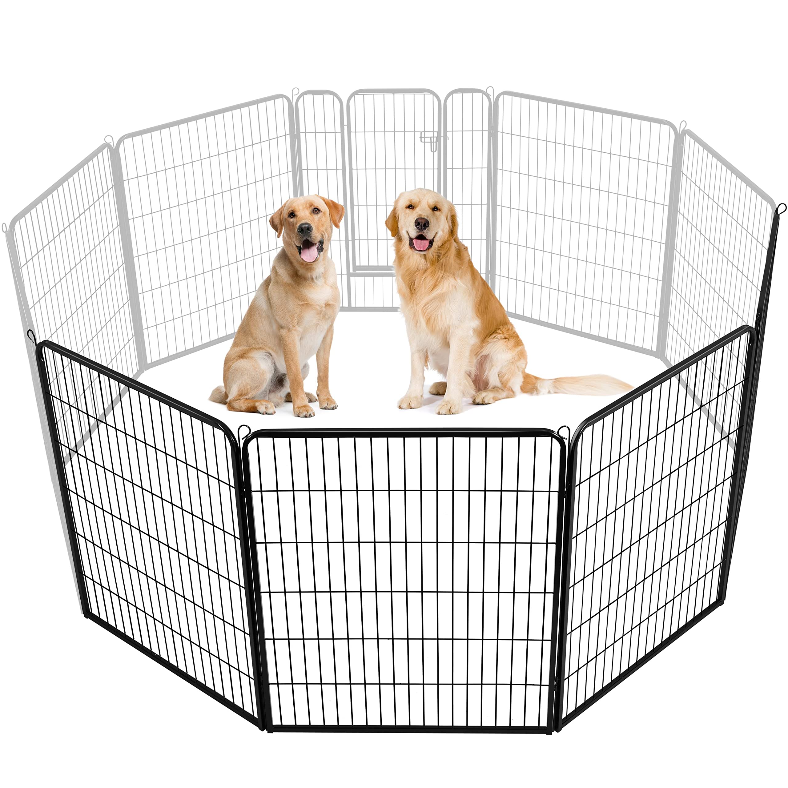 Yaheetech Dog Playpen Outdoor, 40 inch 4 Panels Dog Pen Indoor Heavy Duty Puppy Exercise Pen Metal Pet Fence for RV Camping/Yard