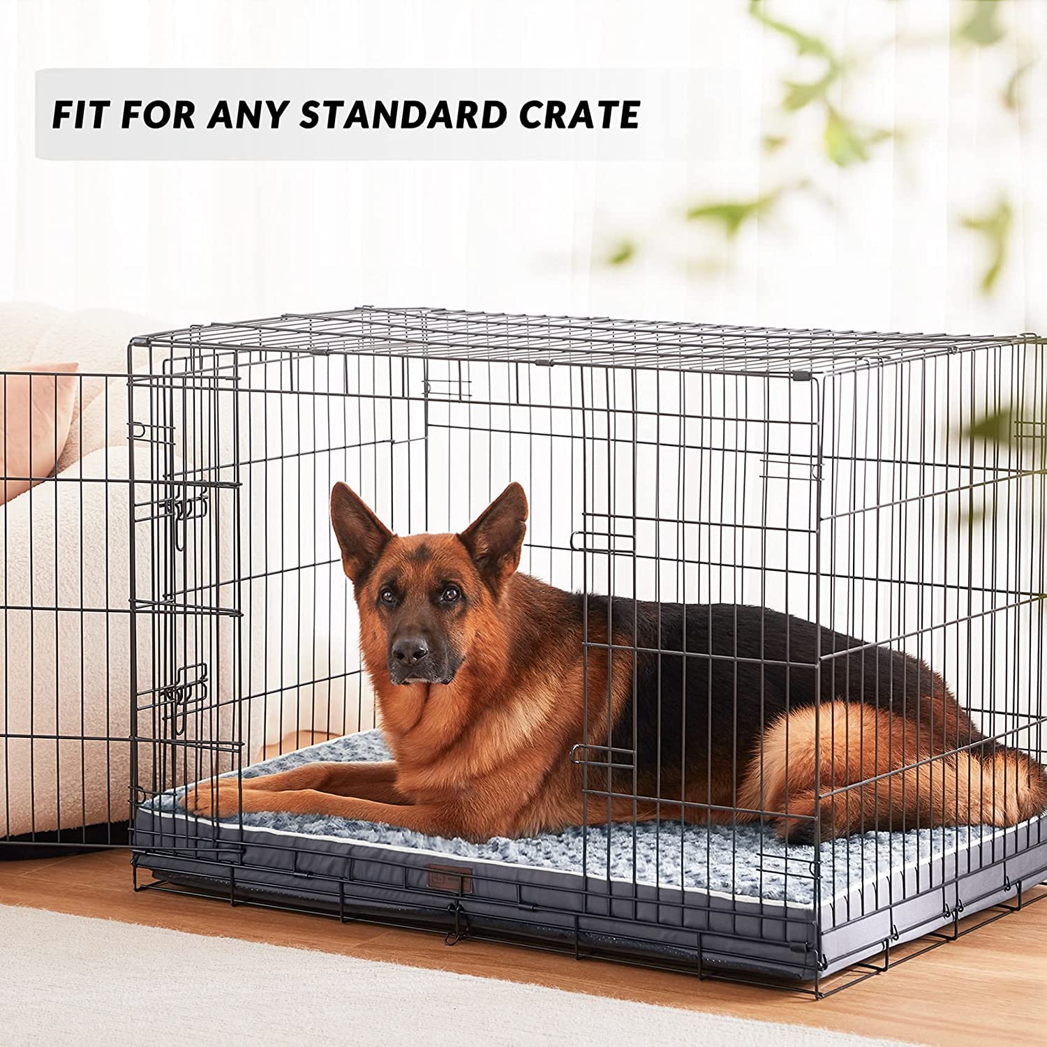 Figopage Orthopedic Memory Foam Dog Bed For Large Dogs, Waterproof Dog Crate Bed, Washable Pet Mat With Removable Cover And Nons