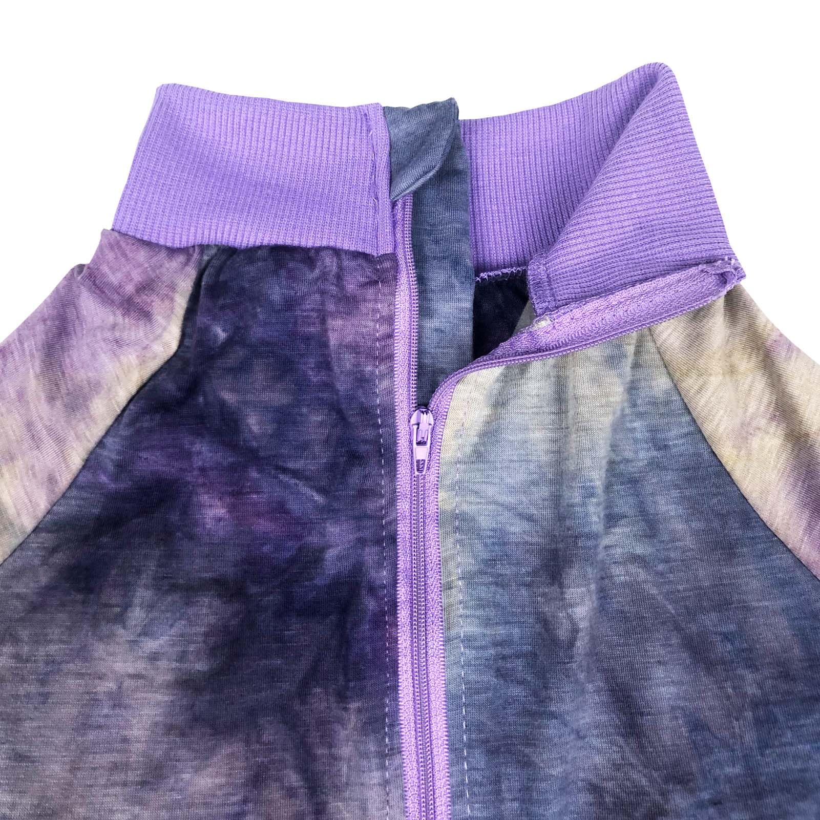 D.E.E Dog Pajamas Large Cotton Dog Clothes Warm And Comfortable Lightweight Jumpsuits Prevent Licking Wound (Zippurple, Xl)