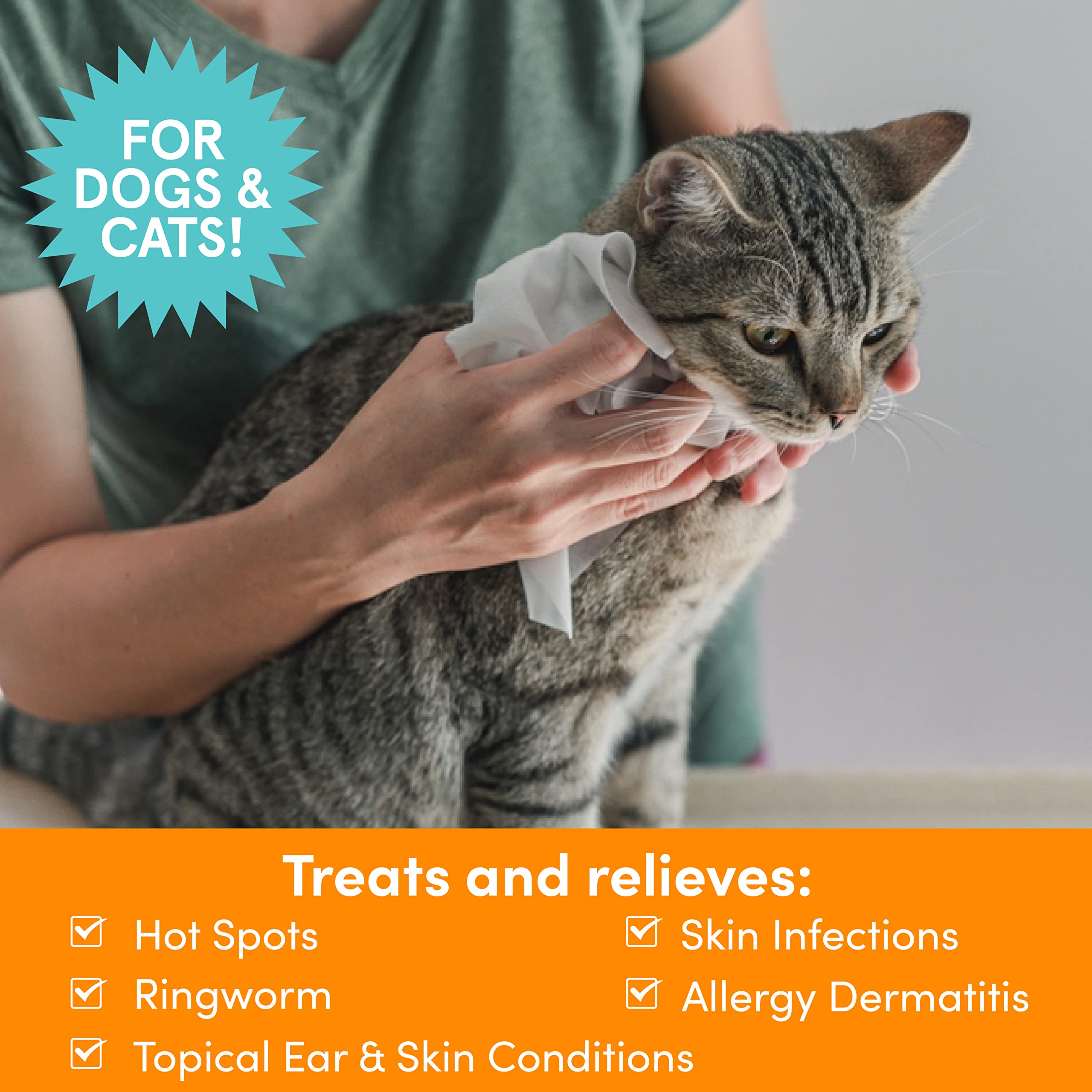 Nootie Medicated Dog Wipes, 2% Chlorhexidine and 2% Miconazole Formulated Pet Wipes for Dogs and Cats - 5x 6 Size XL Wipes - 70