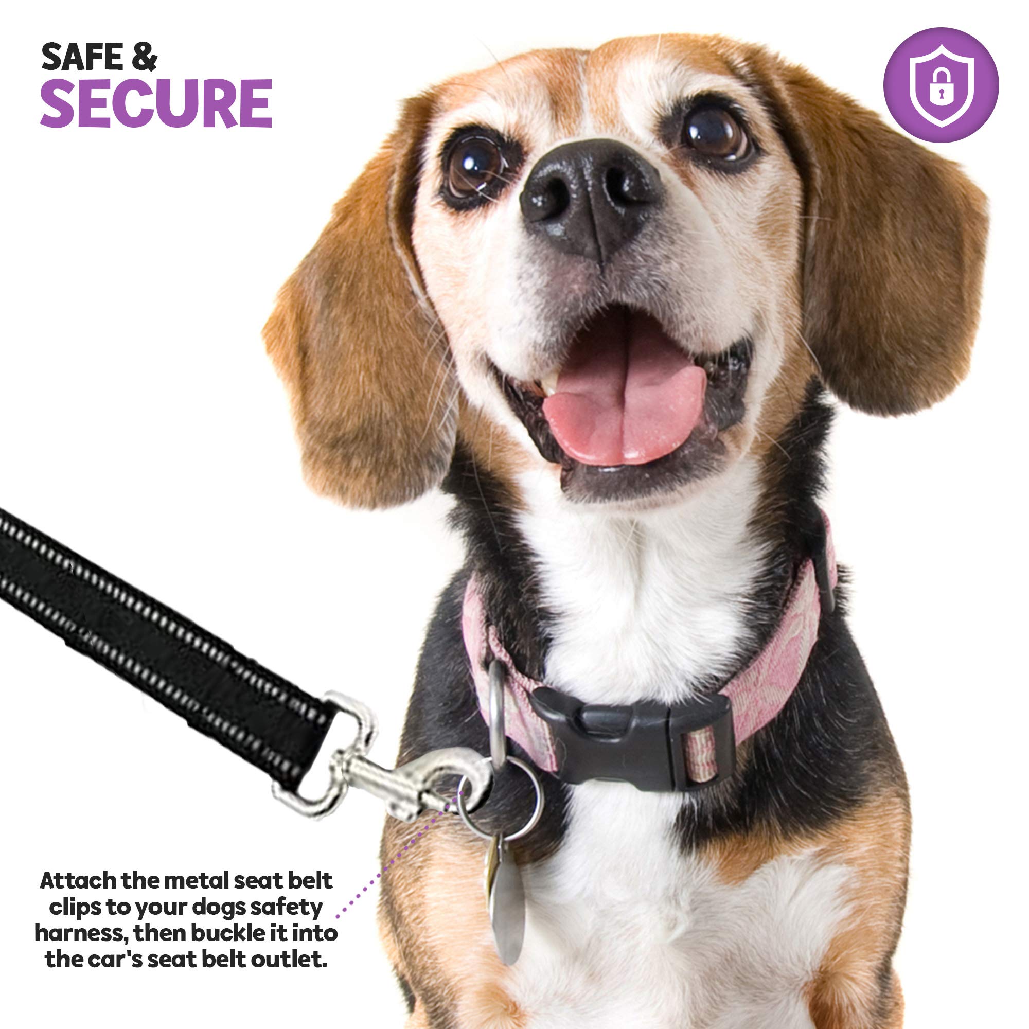 Poodle Pet Easy Click Car Seat Belt For Dogs | Adjustable Length Nylon Strap And Metal Car Seat Buckle | Safe And Secure Pet Sea