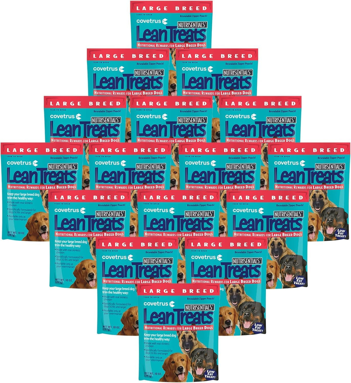 Covetrus Nutrisential Lean Treats For Large Dogs - Soft Dog Treats For Large Dogs - Nutritional Low Fat Bite Size K9 Treats - Chicken Flavor - 10Oz - 16 Pack