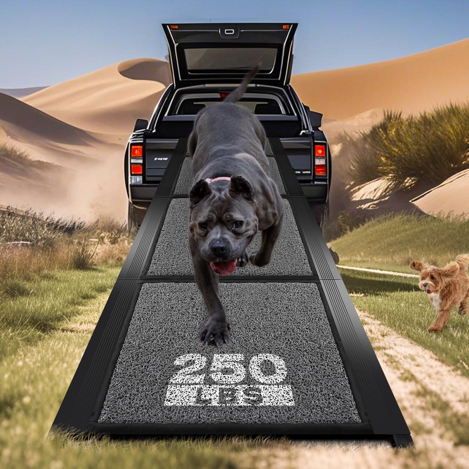 Dog Ramp For Car, Pawlify 71'' X 17.3'' Dog Ramps For Large Dogs With Anti-Pinch Handle And Anti-Slip Rug Surface, Folding Dog R