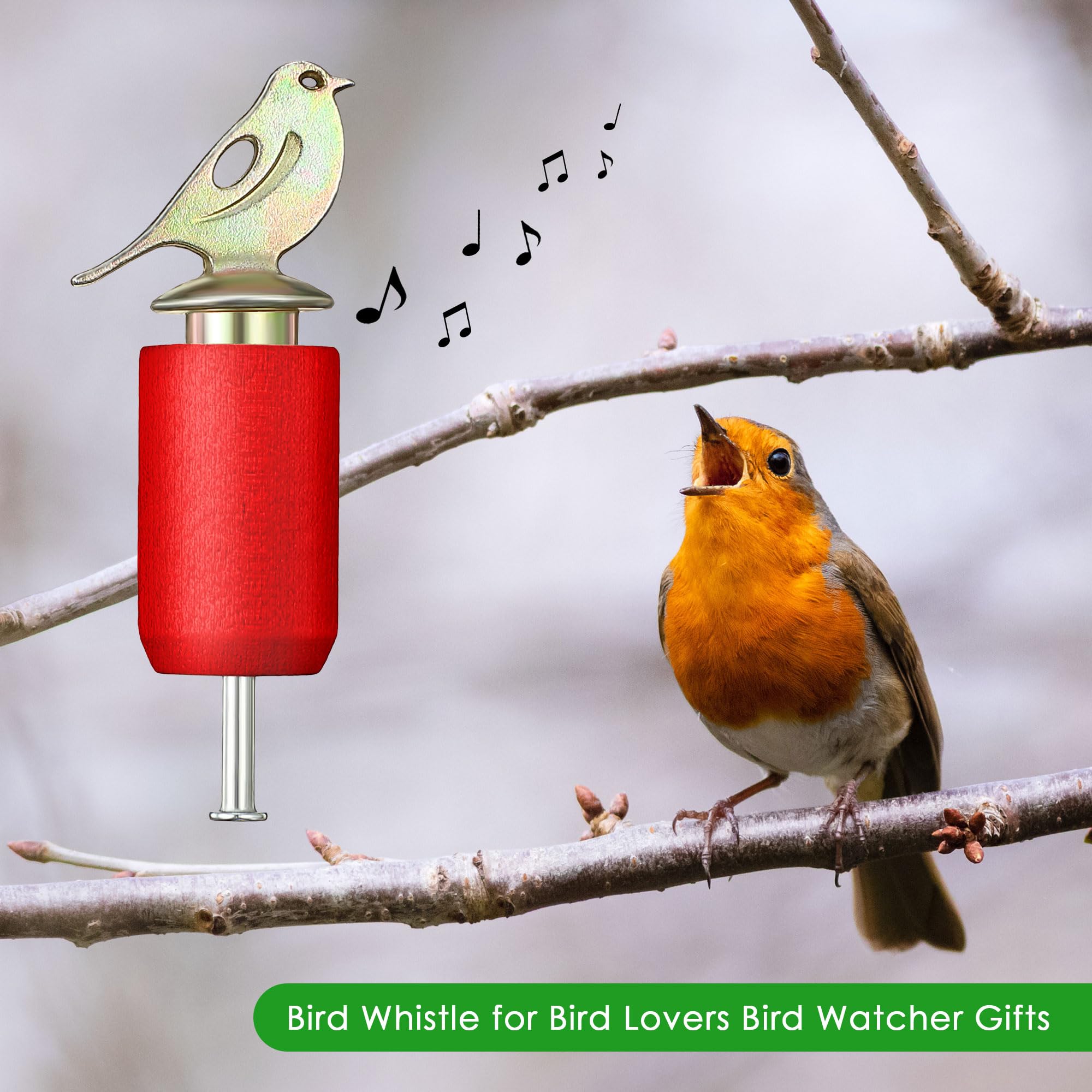 Dreyoo Beetle & Bee Bird Call With Rosin, Imitating Bird Sounds Made Of Zinc Alloy And Wooden For Birds Lovers, Birds Watching G