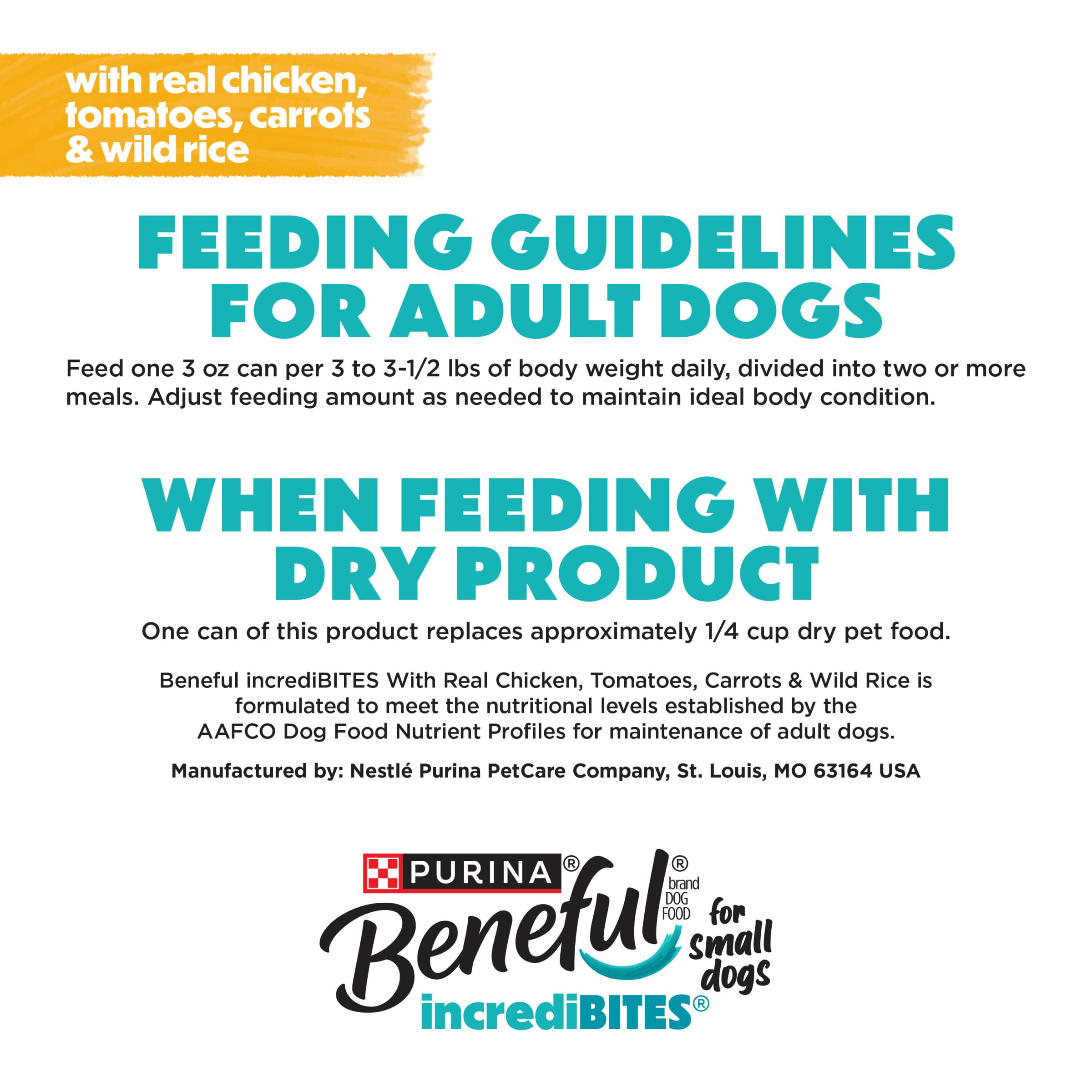 Purina Beneful Small Breed Wet Dog Food in Gravy, IncrediBites With Real Chicken - (8 Packs of 3) 3 oz. Cans