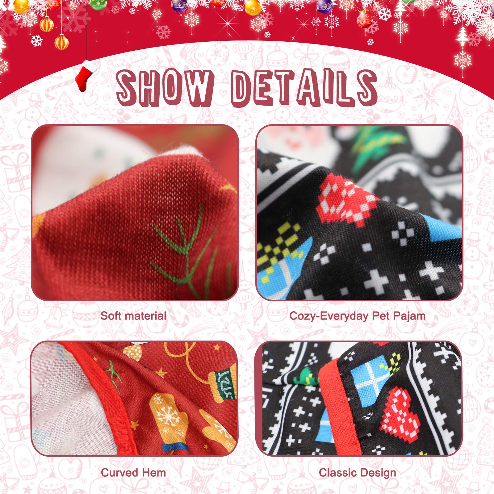 Hylyun Dog Christmas Shirt 2 Packs - Christmas Pet Shirt Soft Breathable Puppy Shirts Printed Pet Clothing For Small Dogs And Cats Xs