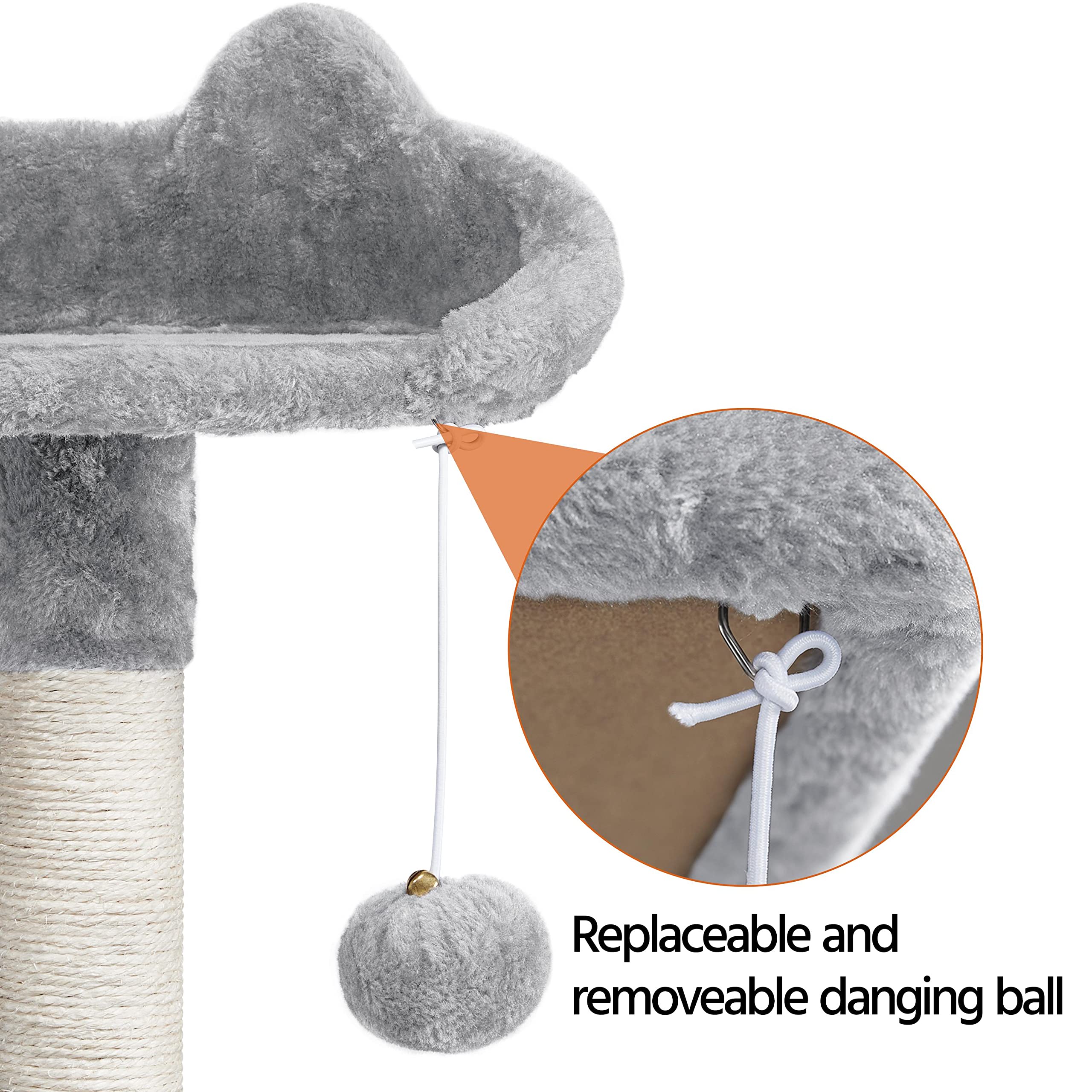 Yaheetech 73In Cat Tree Tower For Indoor Cats, Multi-Level Cat Activity Center With Scratching Posts Large Cat Condo With Funny Hammock For Kittens, Light Gray