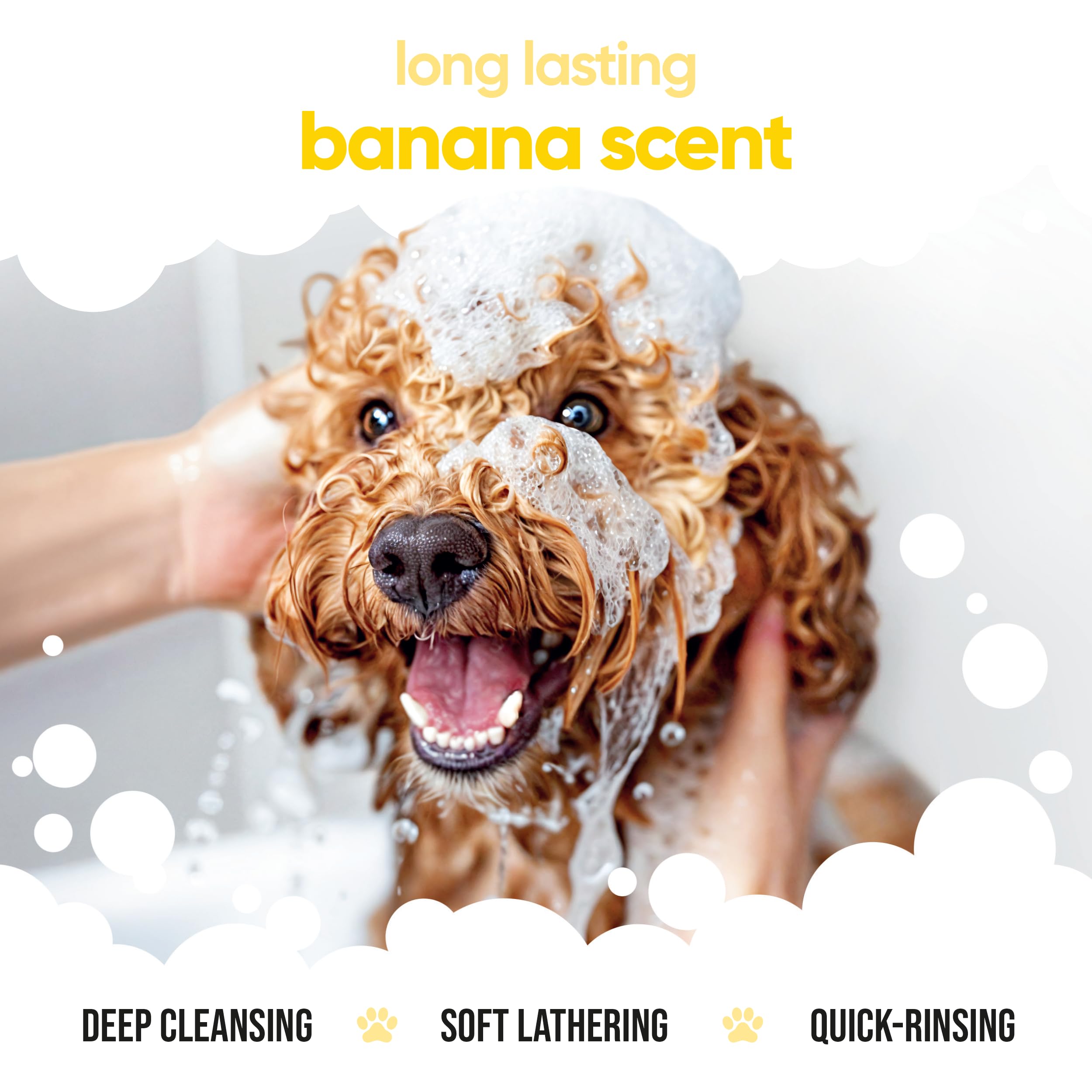 Buddycare Banana Dog Shampoo | Deep Cleansing with Aloe Vera & Pro Vitamin B5 | 16.9oz | Banana Scented