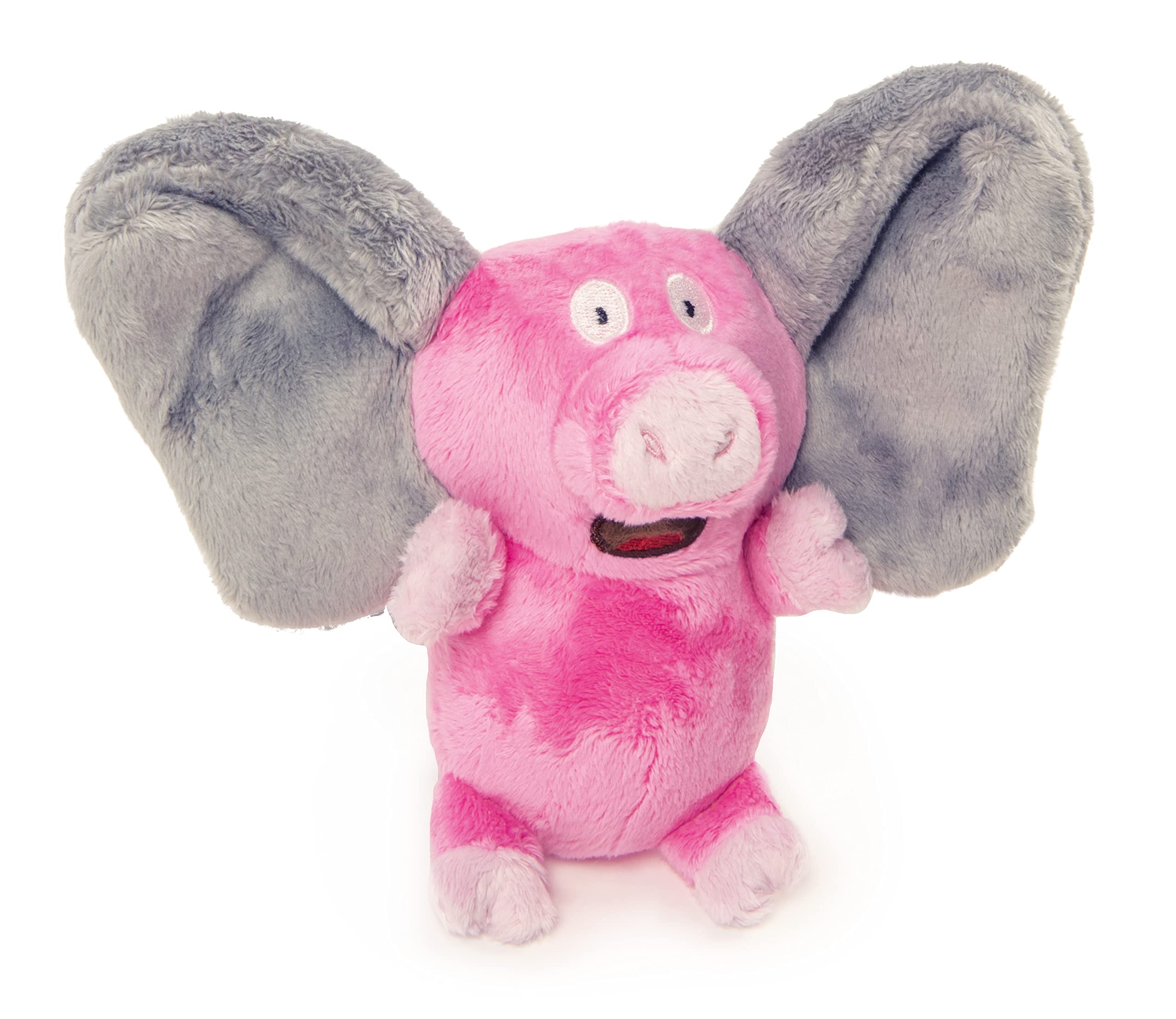 goDog Flips Pig-Elephant Plush Dog Toy - Silent Squeak, Chew Guard Technology, Small, Pink, Model 58535