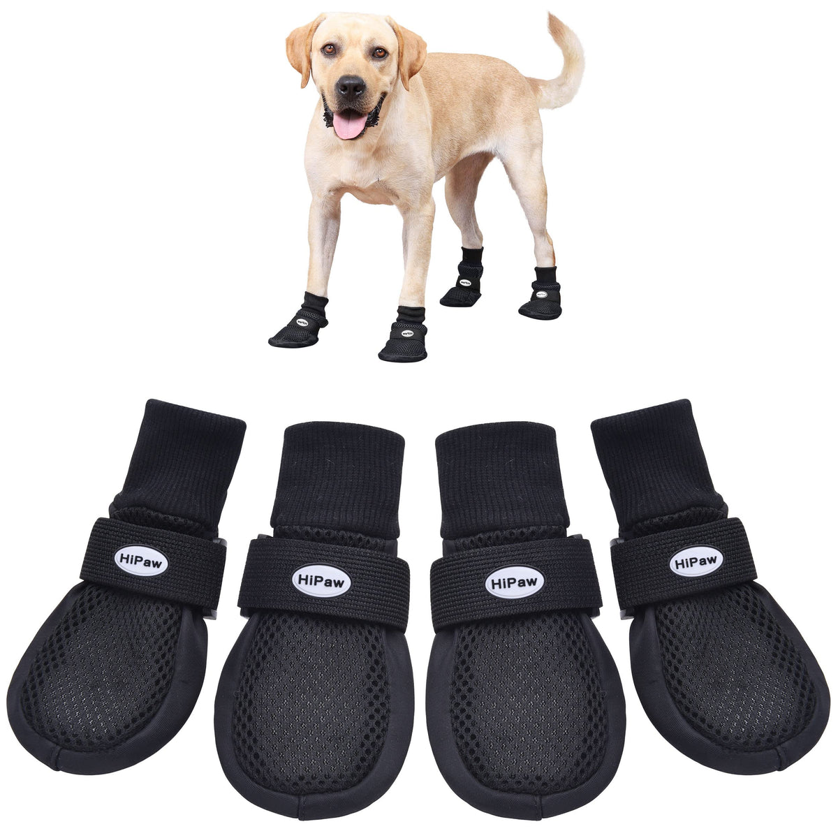 Hipaw Winter Summer Breathable Dog Boots Nonslip Sole Paw Protector For Hardwood Floor Snow Outdoor