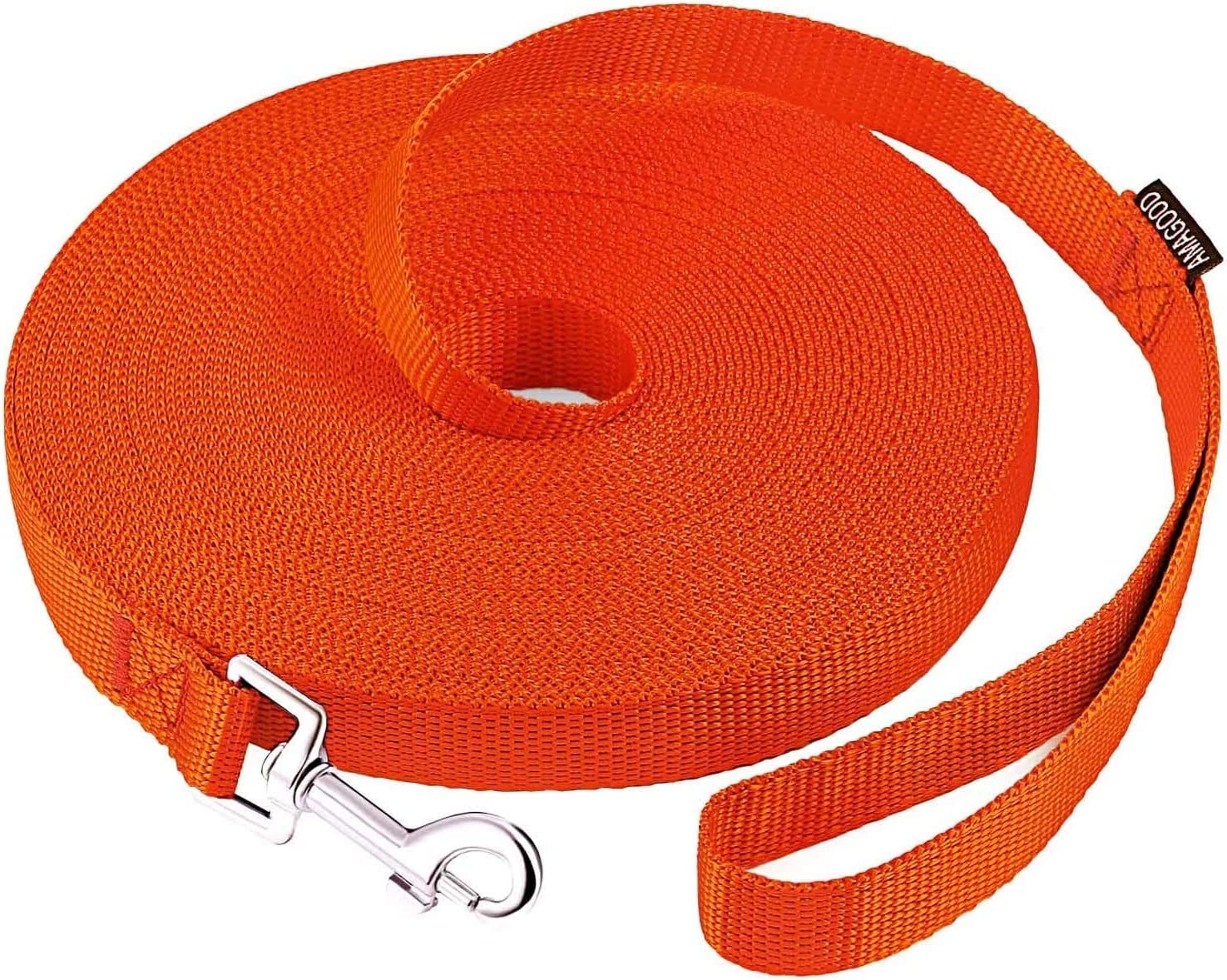 Amagood Dog/Puppy Obedience Recall Training Agility Lead-15Ft 20Ft 30Ft 50Ft Long Leash-For Dog Training,Tie Out,Play,Safety,Cam