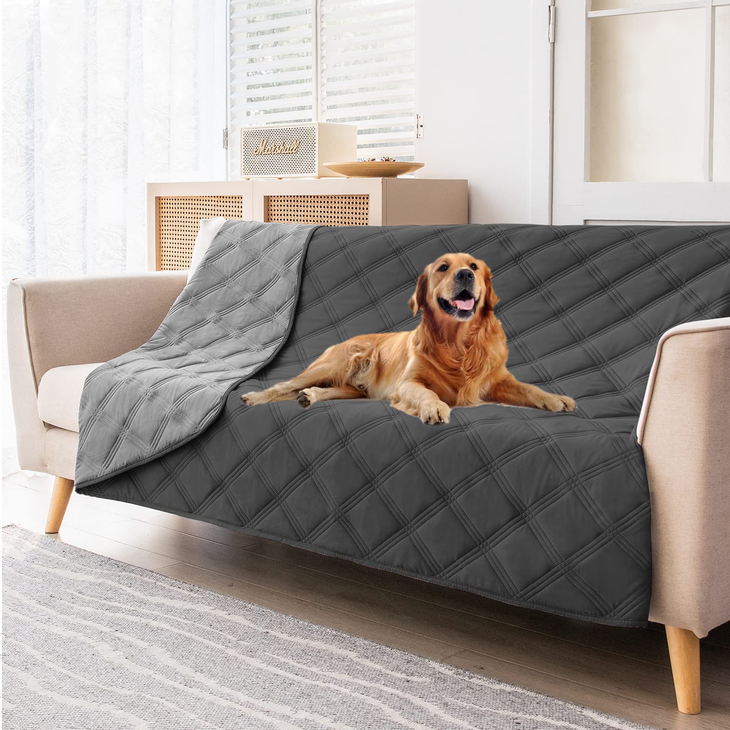 SUNNYTEX Waterproof & Reversible Dog Bed Cover Sofa, Couch Cover Furniture Protector for Pets,