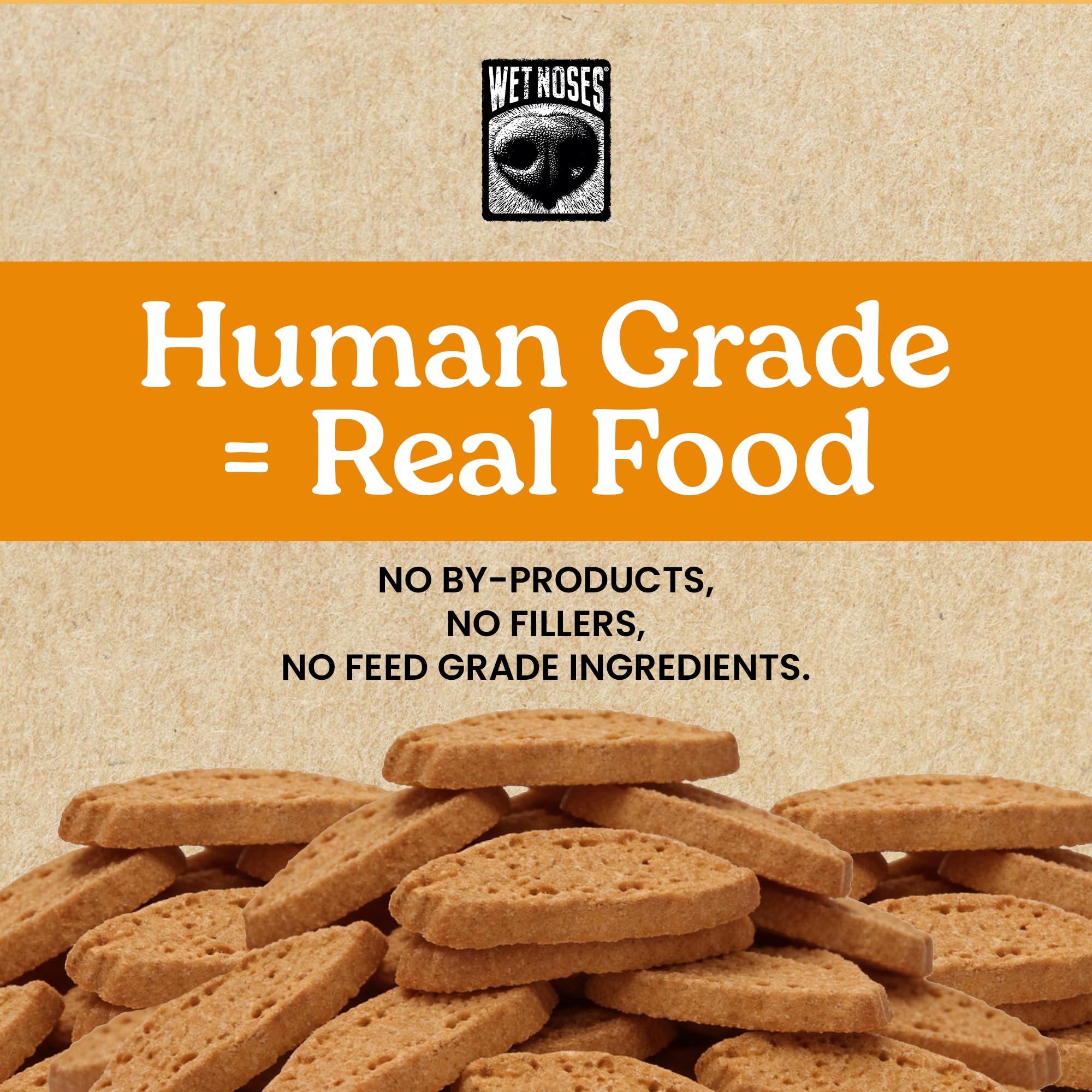 Wet Noses Moments Non-GMO Pumpkin Biscotti Crunchy Dog Treats - 14oz | No Corn, Wheat, Soy or Peas, Made with 7 Simple Ingredien