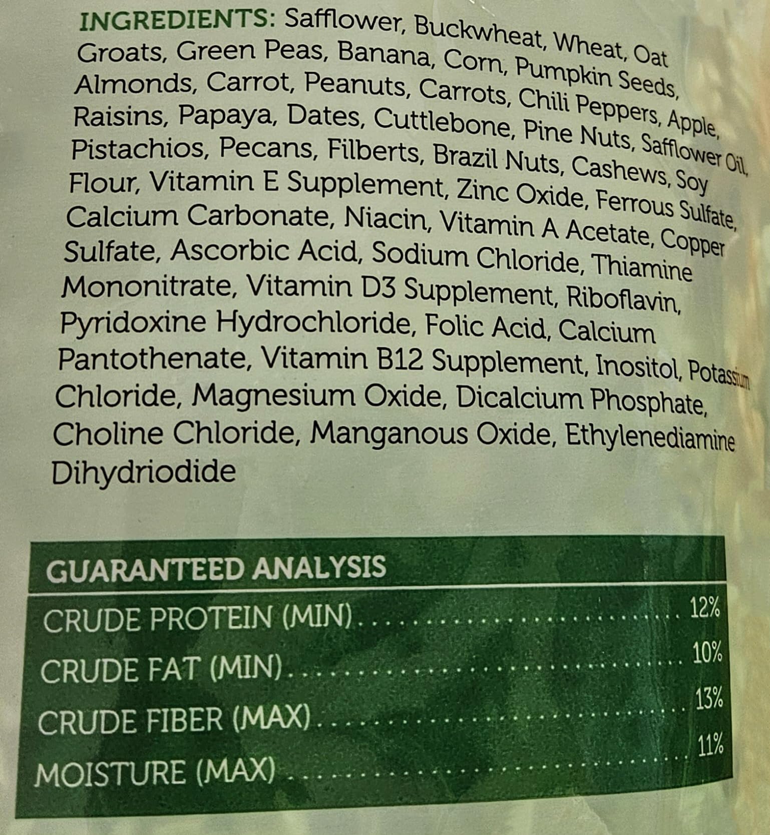 Sweet Harvest Parrot Bird Food (No Sunflower Seeds), 4 lbs Bag - Seed Mix for a Variety of Parrots