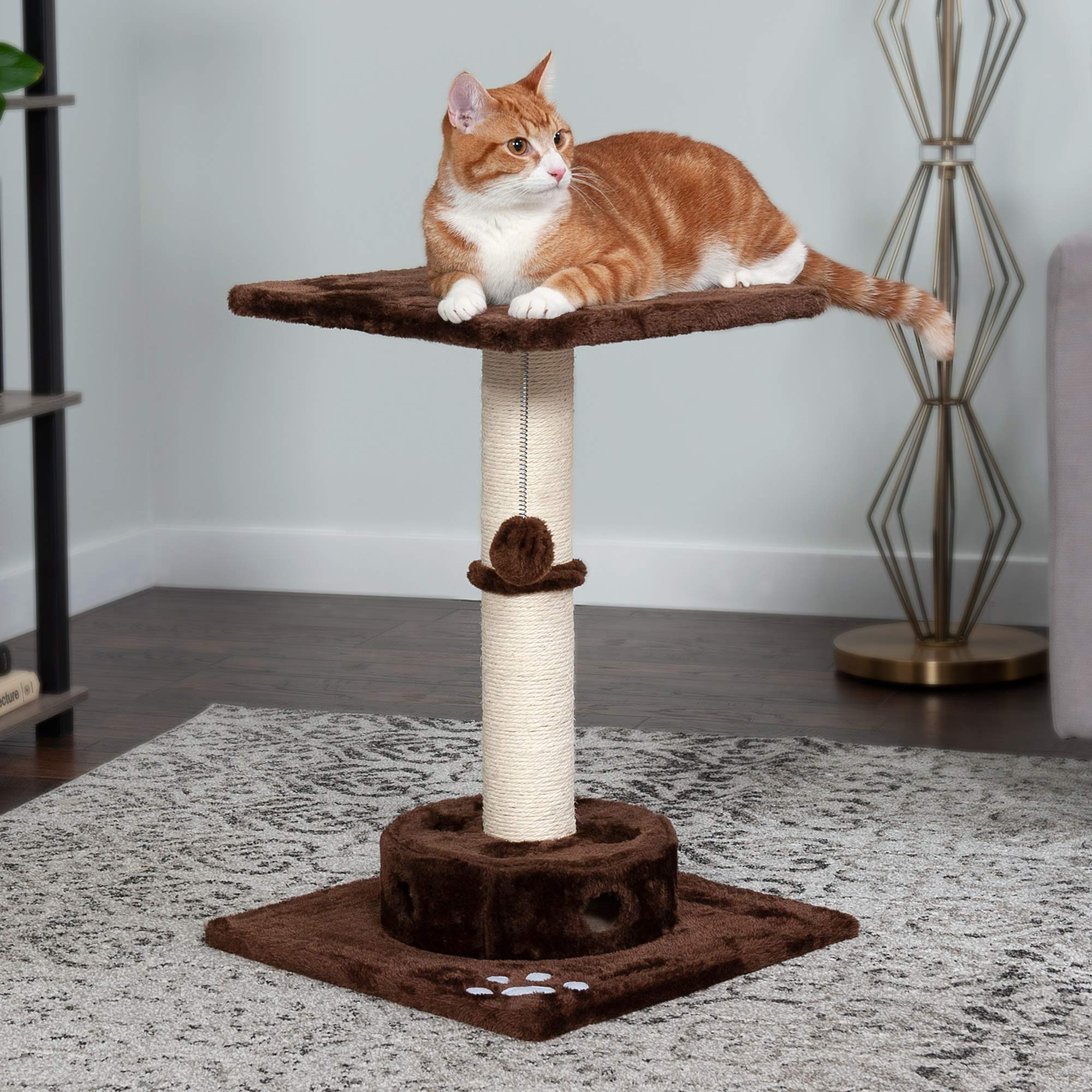 Furhaven 22.5 Tall Cat Tree for Indoor Cats, Ft. Sisal Scratching Post, Plush Ball Toy, & Busy Box Toy - Tiger Tough Scratching