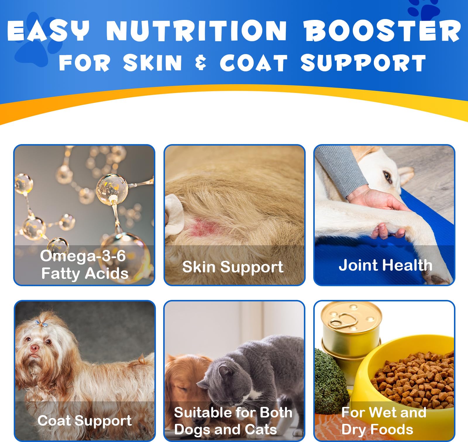 Omega-3 Fish Oil for Dogs, Omega 3 Fish Oil with EPA & DHA Supports Dogs Seasonal Allergies Relief, Boosts Immune Function, Itch