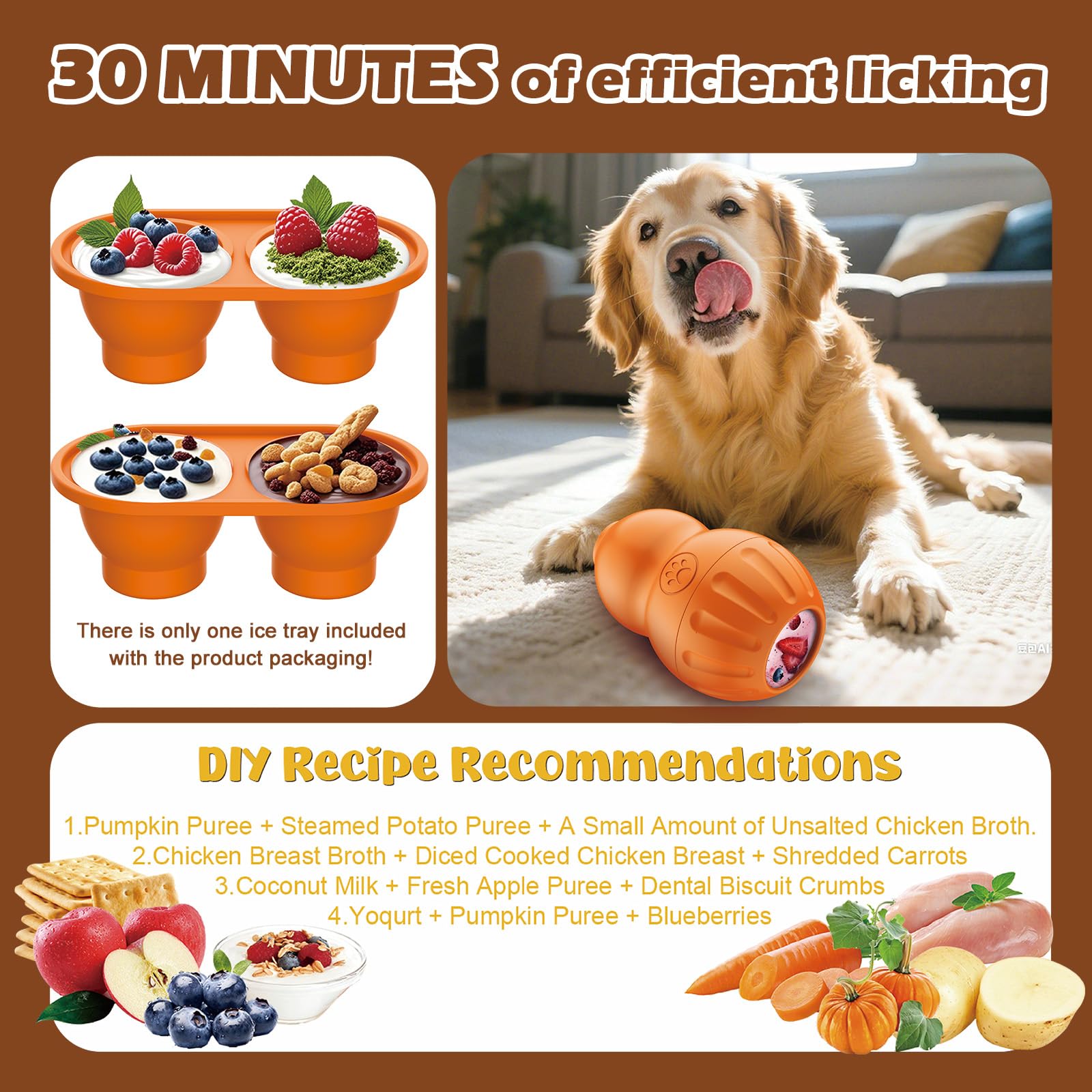VIWIK Interactive Dog Toys to Keep Them Busy, Dog Frozen Treat Toy to Reduces Anxiety, Dogs Puzzle Enrichment Toy for Small Medi