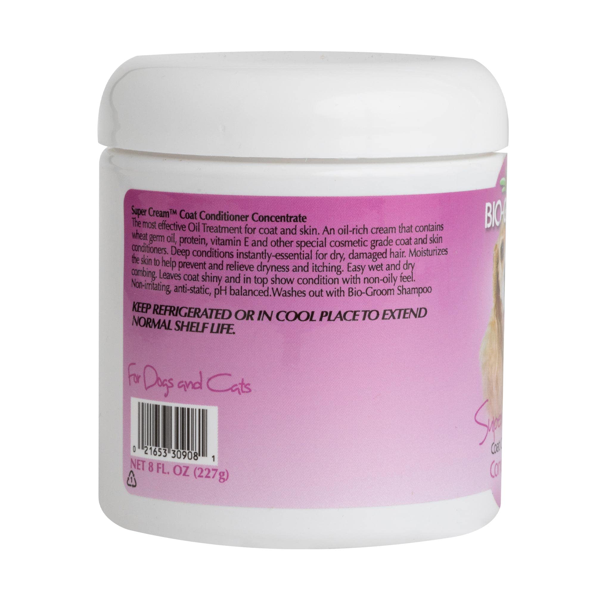 Bio-Groom Super Cream Dog Conditioner - Concentrated Coat Conditioner, Dog Bathing Supplies, Puppy Wash, Cat & Dog Grooming Supplies For Sensitive Skin, Cruelty-Free, Made In Usa - 8 Fl Oz 1-Pack