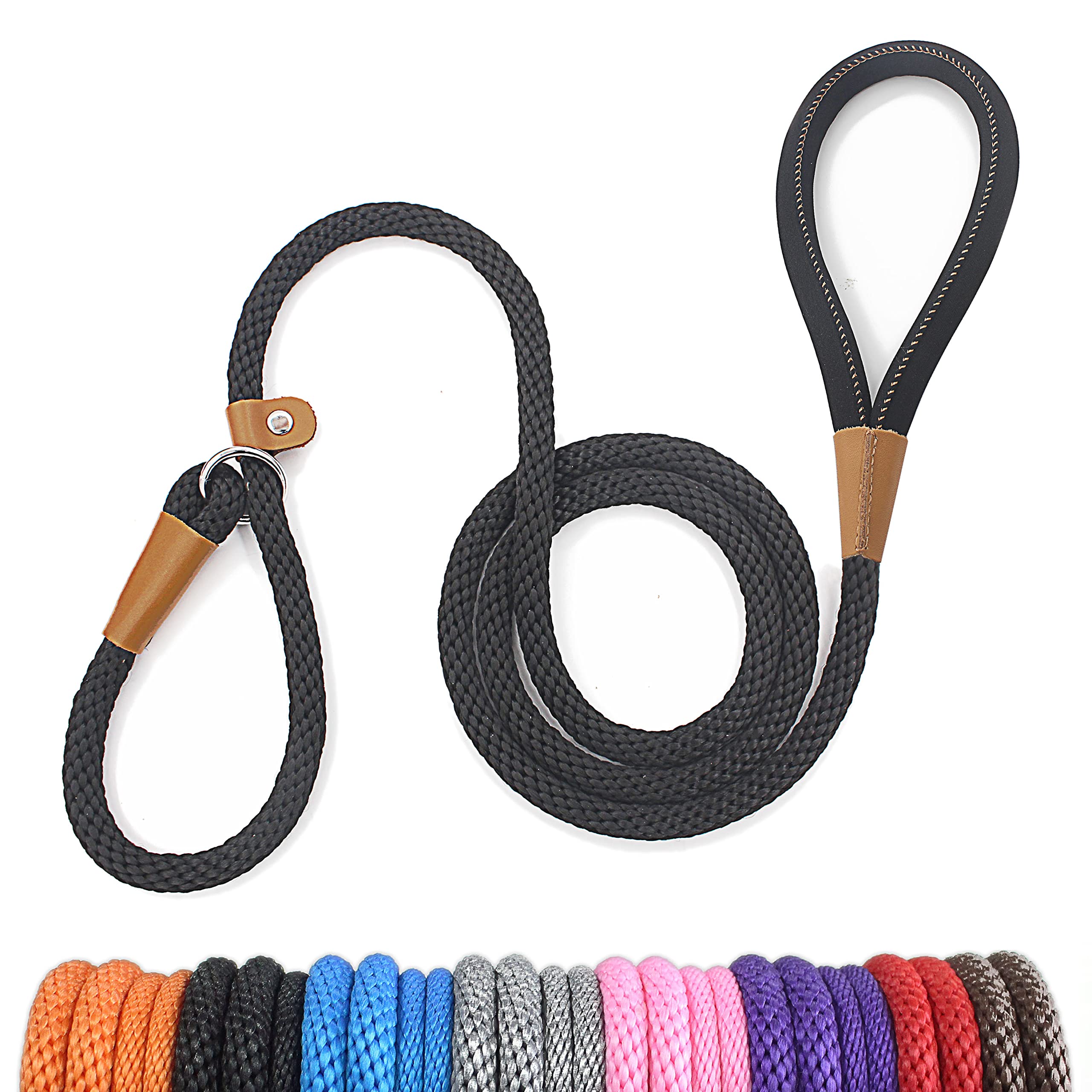 Lynxking Dog Leash Slip Lead Snap Hook Rope Leash Strong Heavy Duty Braided Dog Training Leash No Pull Training Lead Leashes For Medium Large And Small Dogs