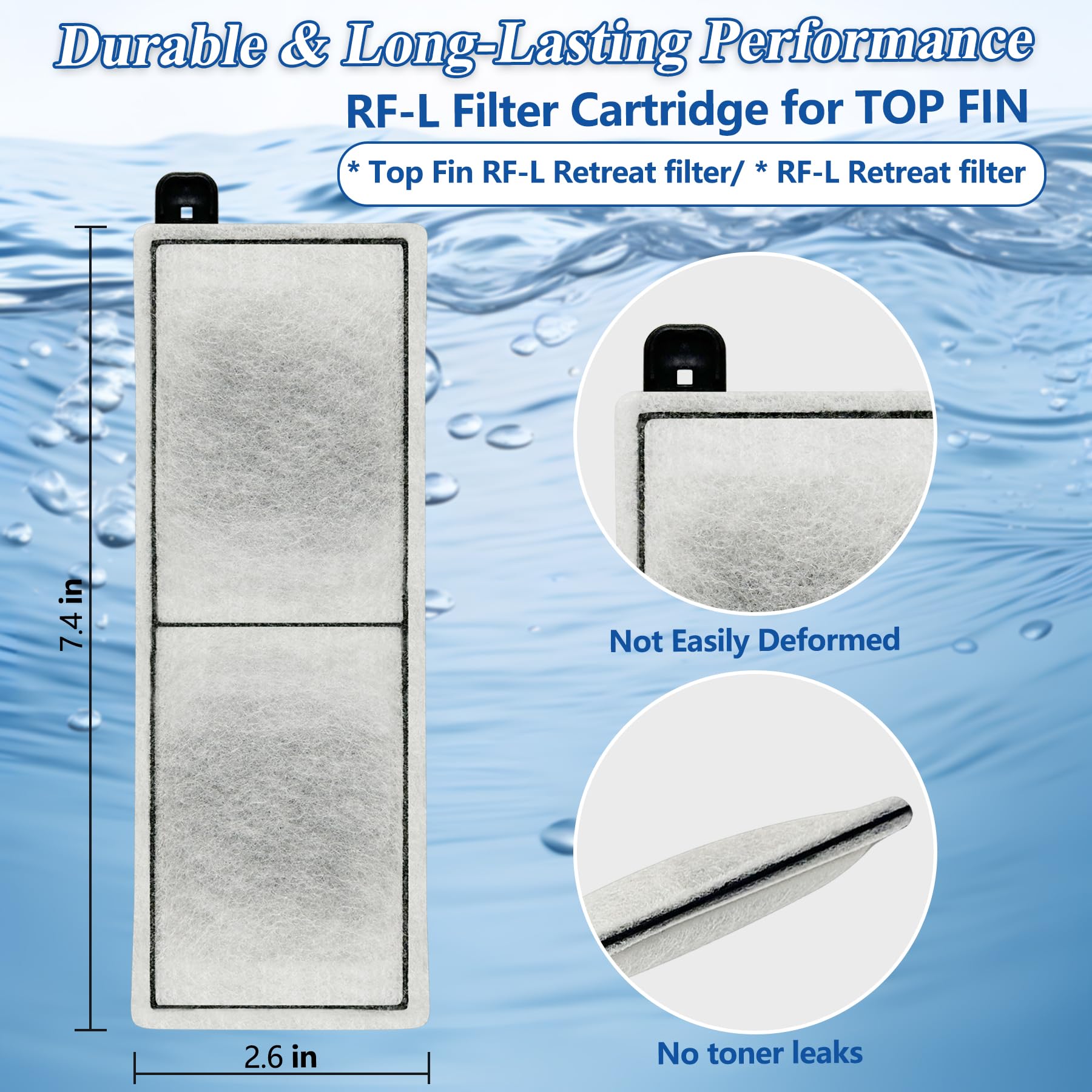 Funswtm 24-Pack Aquarium Filters Cartridge Replacement Compatible With Top Fin Rf-L Large Retreat Filter Cartridges