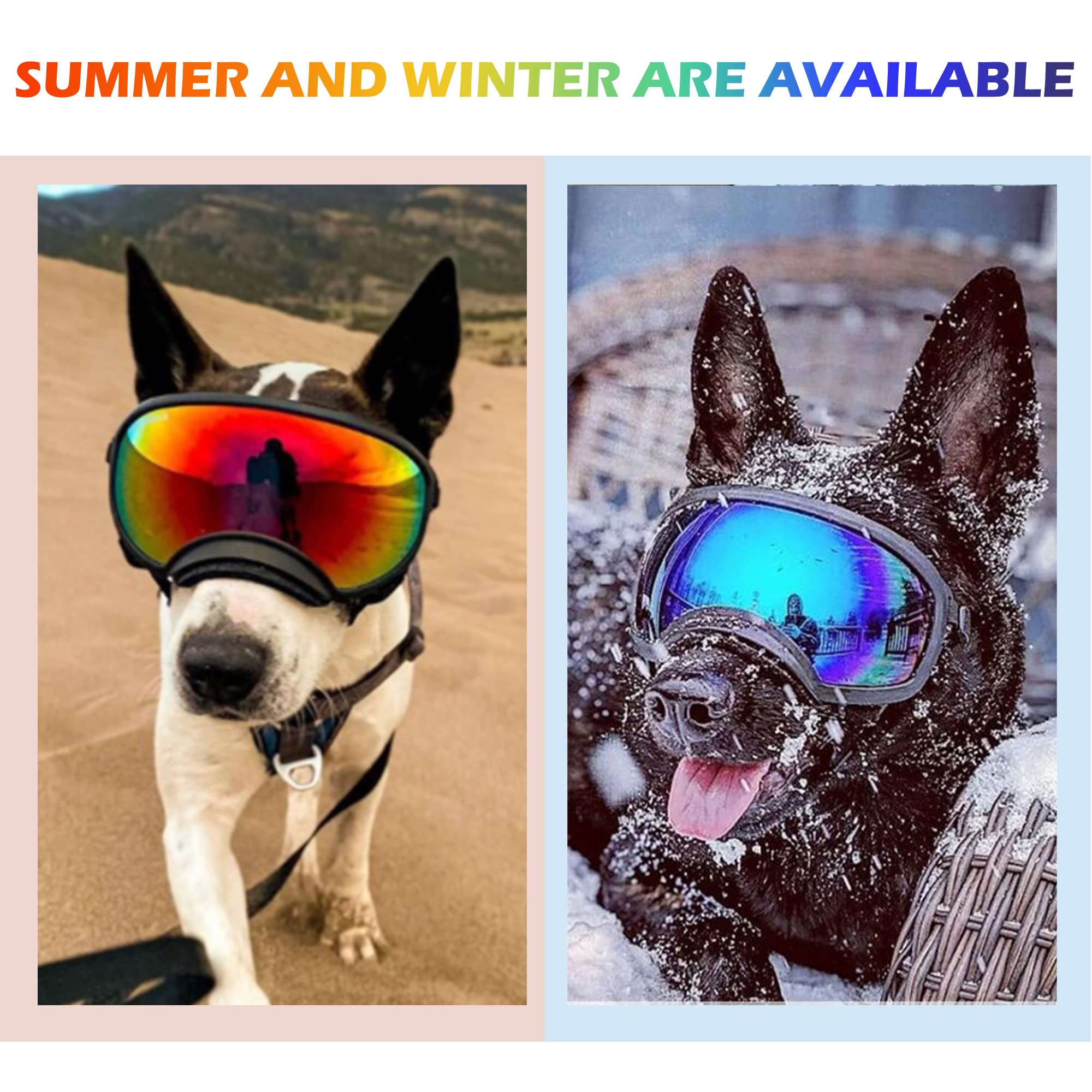 Large Dog Sunglasses With Adjustable Strap Uv Protection, Winproof Dog Puppy Sunglasses, Suitable For Medium-Large Dog Pet Glass