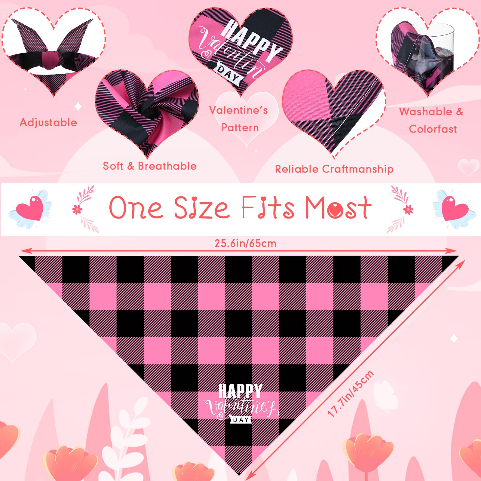 Sweetude 100 Pcs Wedding Plaid Dog Bandanas Bulk With Sayings Mother'S Day Pet Scarf Bibs Adjustable Washable Kerchief Holiday P
