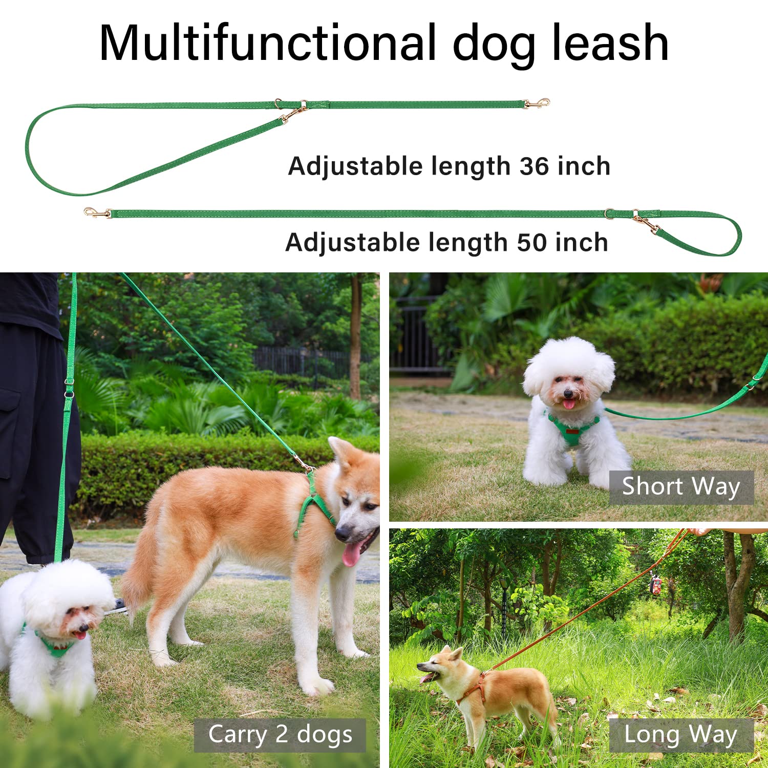 Chede No Pull Puppy Harness And Multifunction Dog Leash Set- 8 Colors Soft Adjustable No Choke Escape Proof Cute,Lightweight Pet Vest Harness For Small And Medium Dog (Xxs, Green)