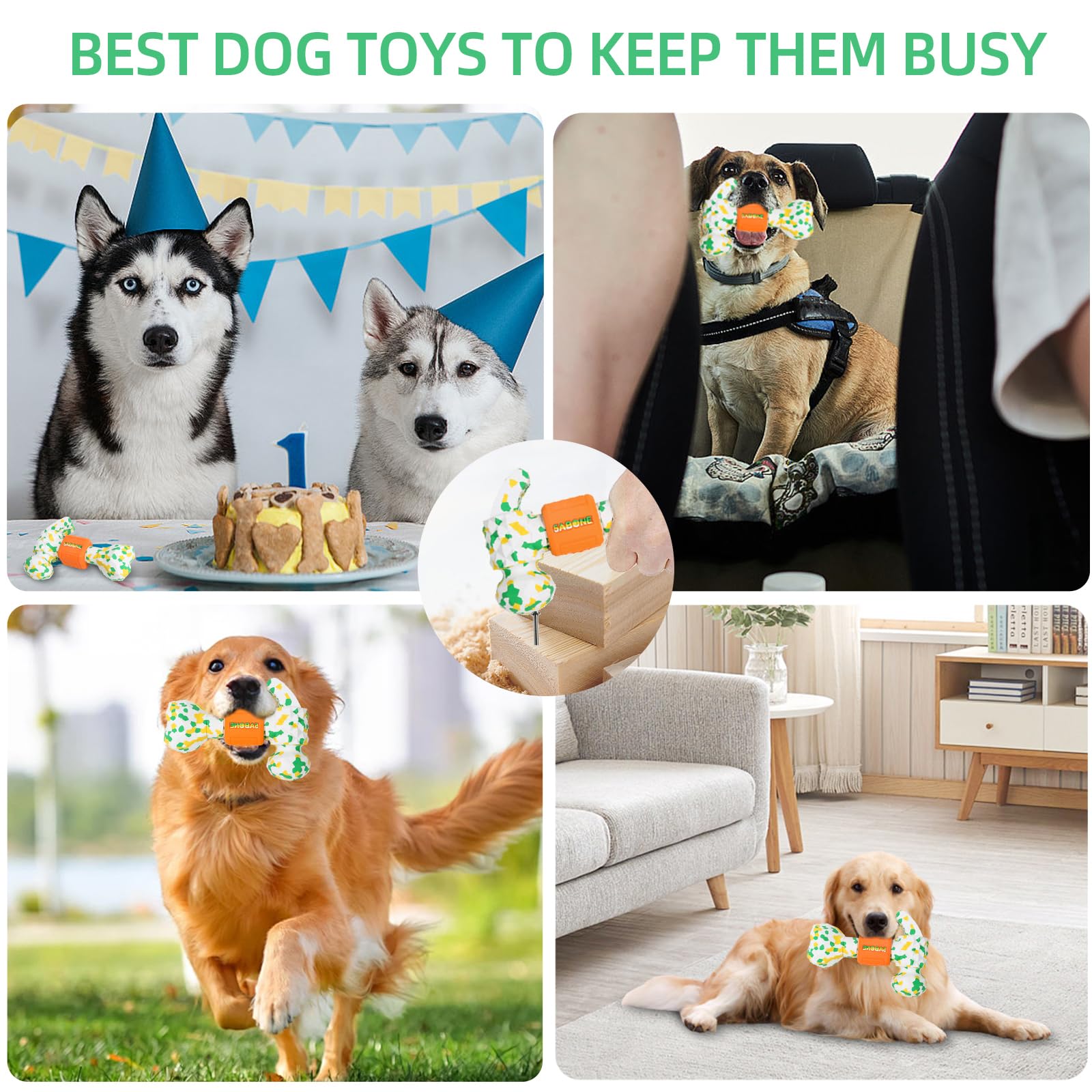 Generic Dog Chew Toy, Biodegradable Two Kinds Of Chewing Intensity Camouflage Color Dog Toy For Aggressive Chewers, Indestructib